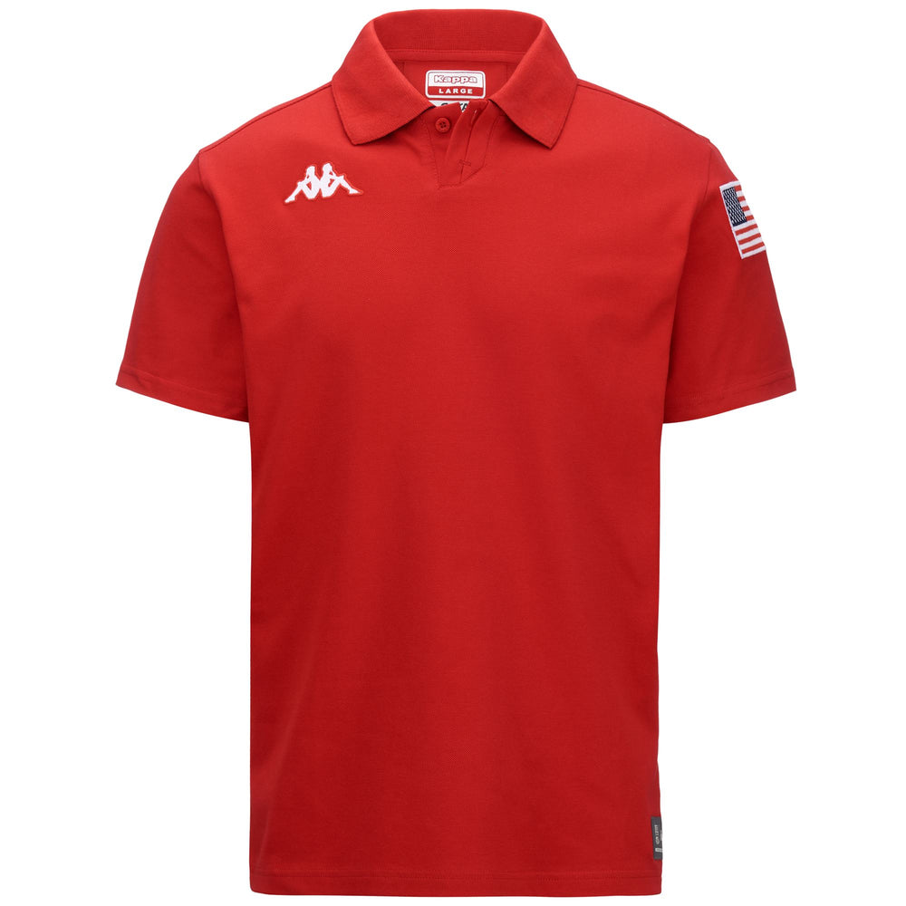 Polo da sci unisex rossa slim fit in tessuto piquet 02