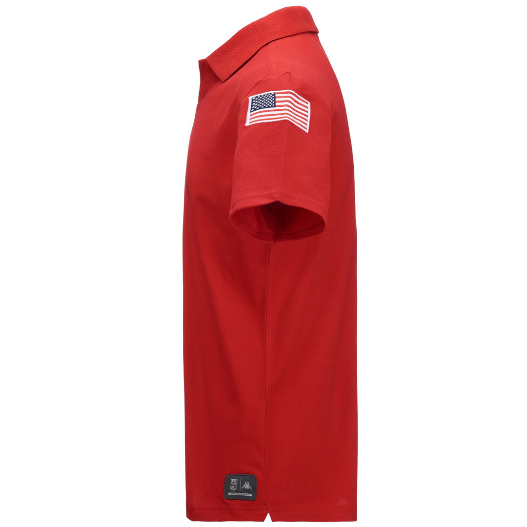 Polo de ski unisexe rouge et bleu coupe ajustée main