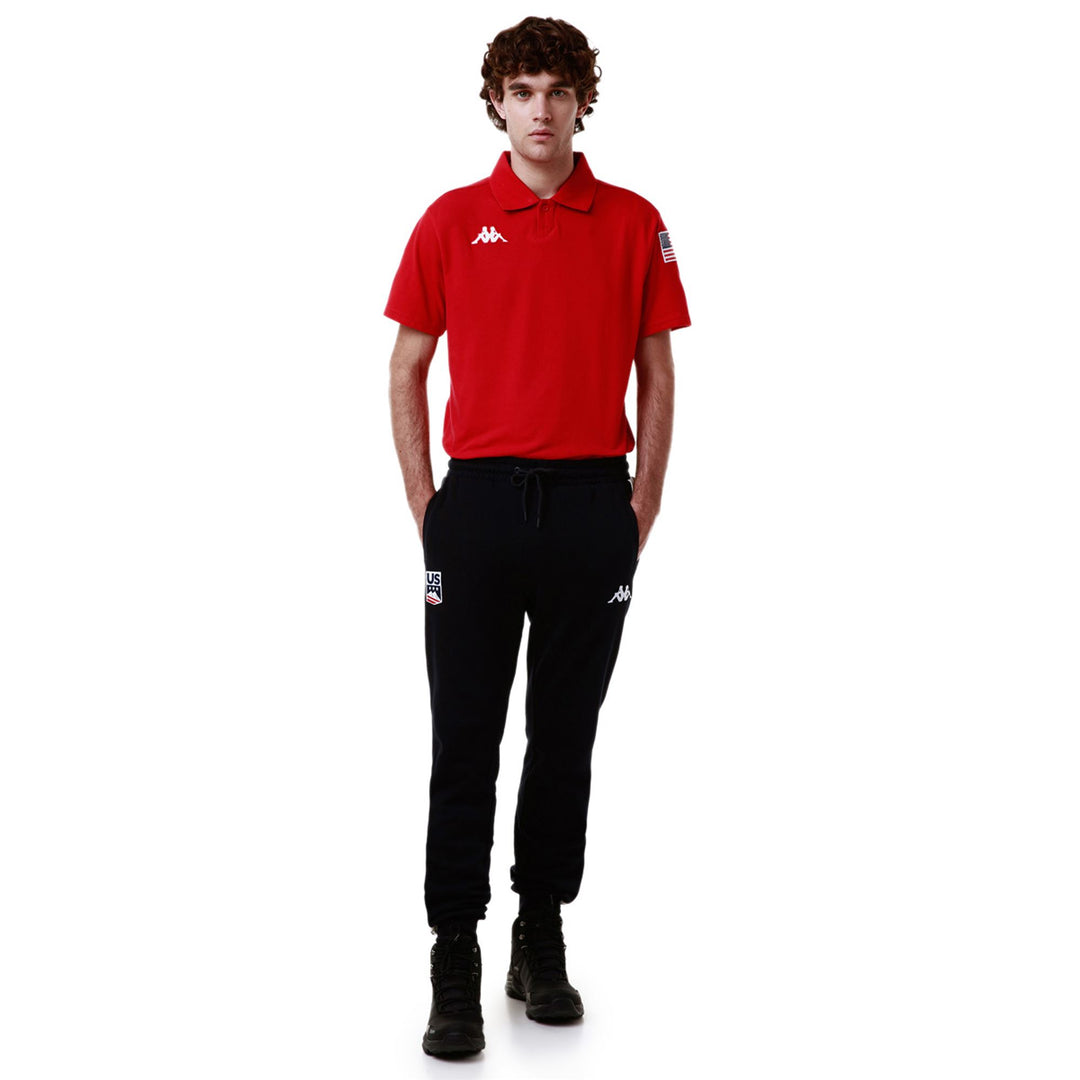 Polo da sci unisex rossa slim fit in tessuto piquet 01