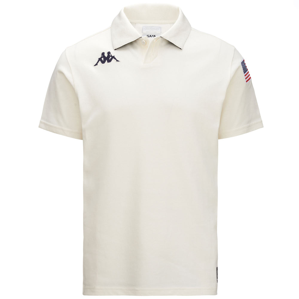 Polo de ski unisexe blanc et bleu foncé coupe ajustée 02