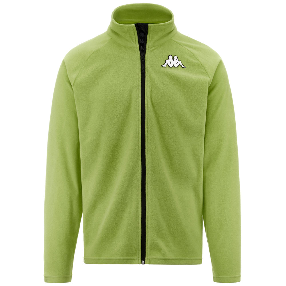 Sweat à capuche unisexe vert en microfibre polaire, coupe ajustée 02