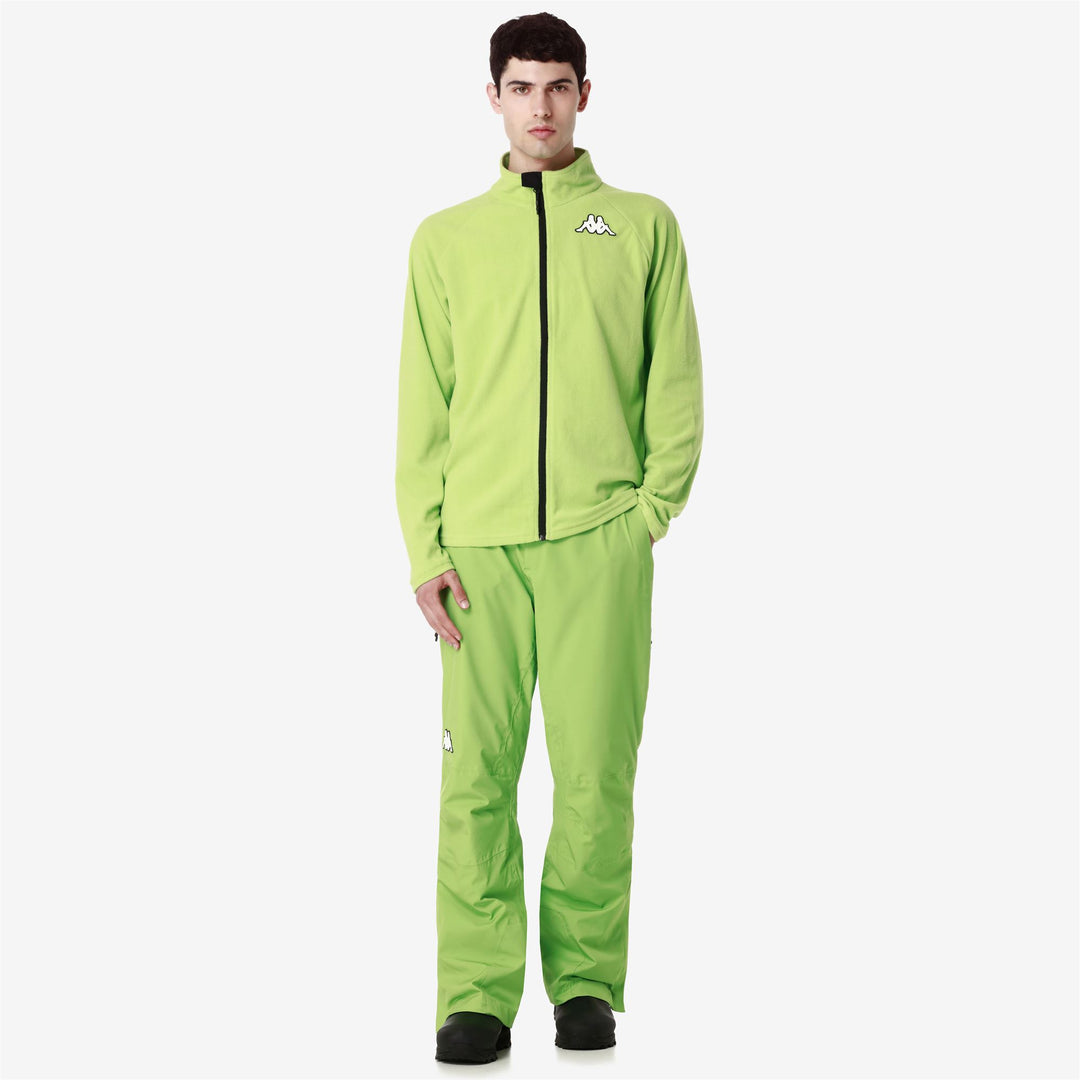 Sweat à capuche unisexe vert en microfibre polaire, coupe ajustée 01