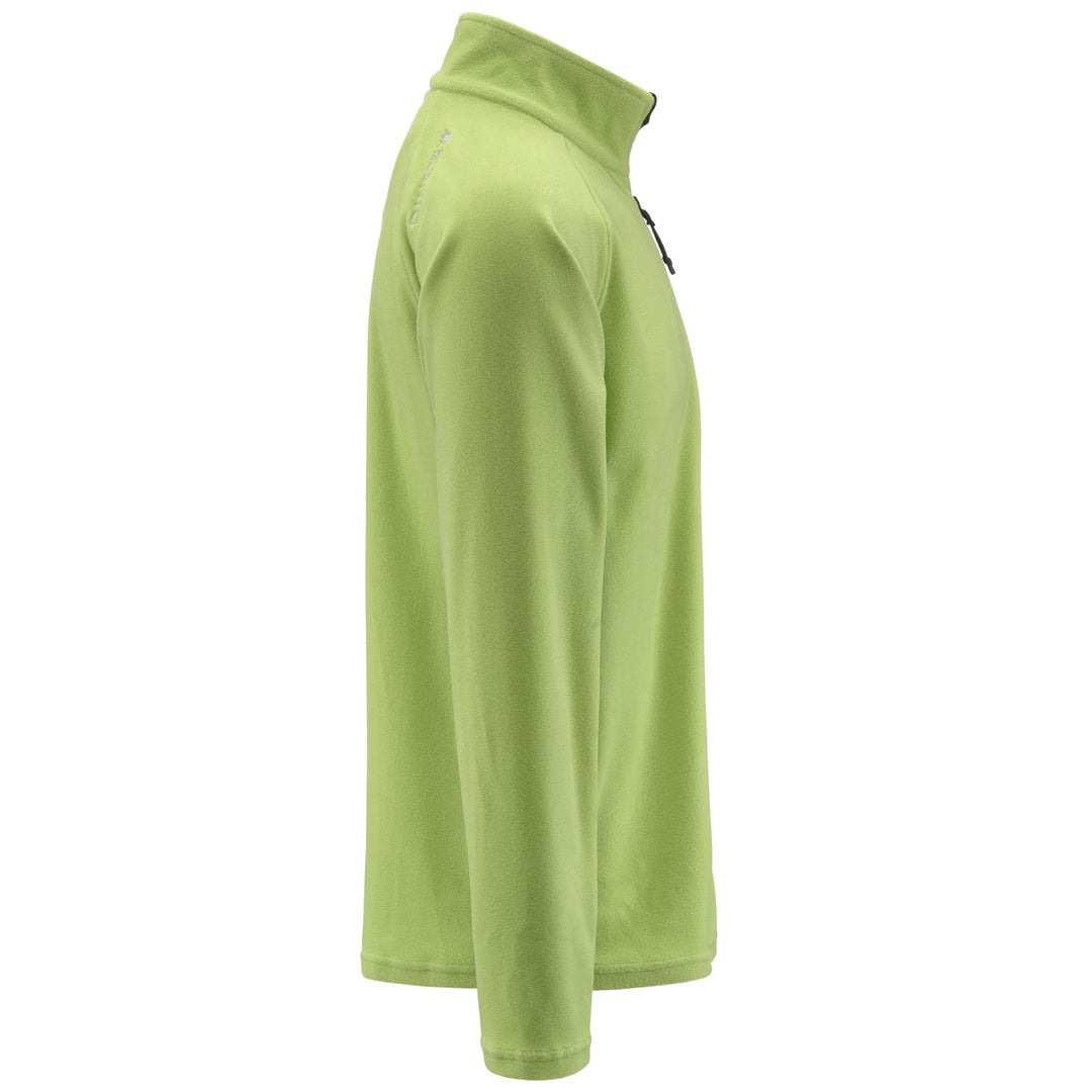 Sweat à capuche unisexe vert en microfibre polaire, coupe ajustée main