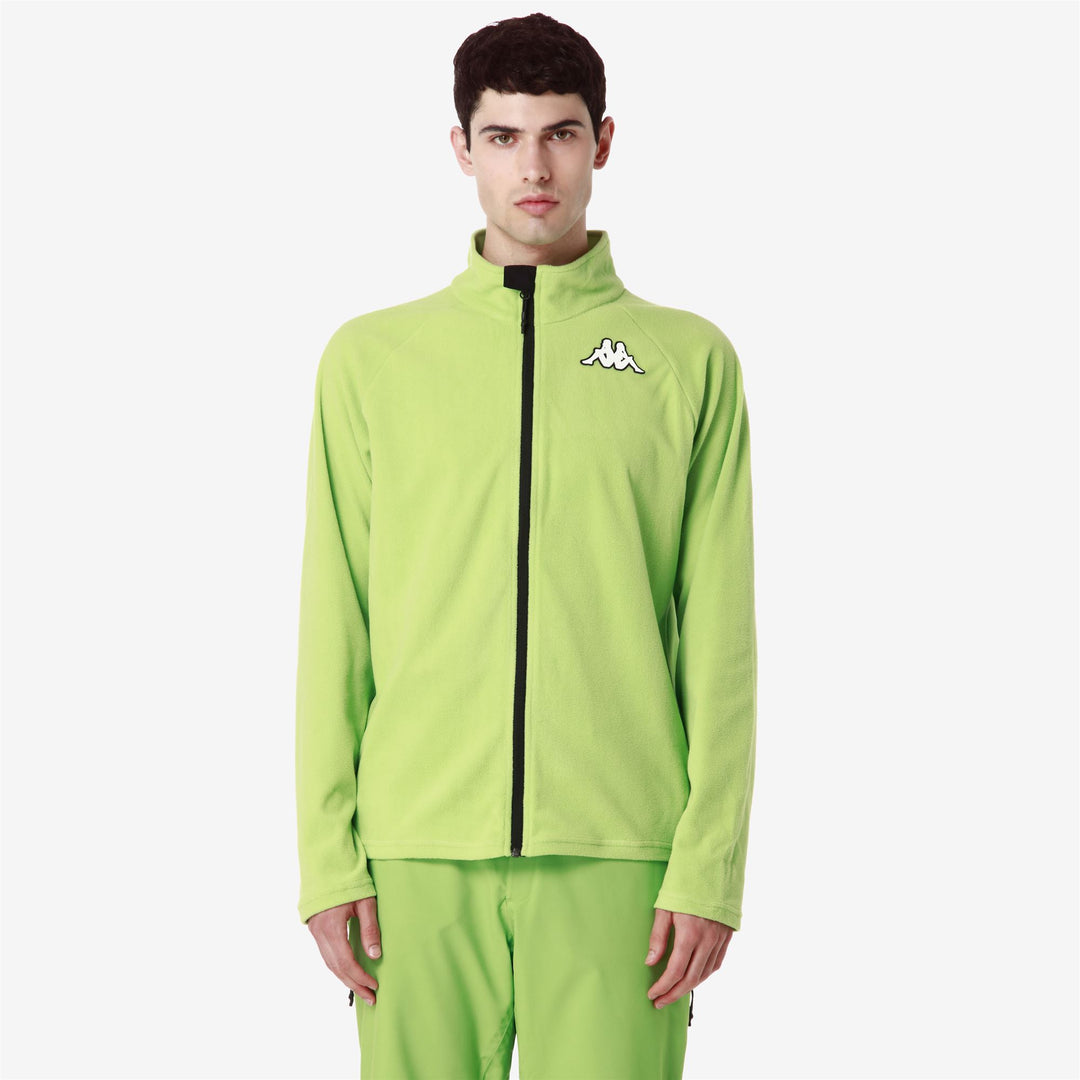 Sweat à capuche unisexe vert en microfibre polaire, coupe ajustée main