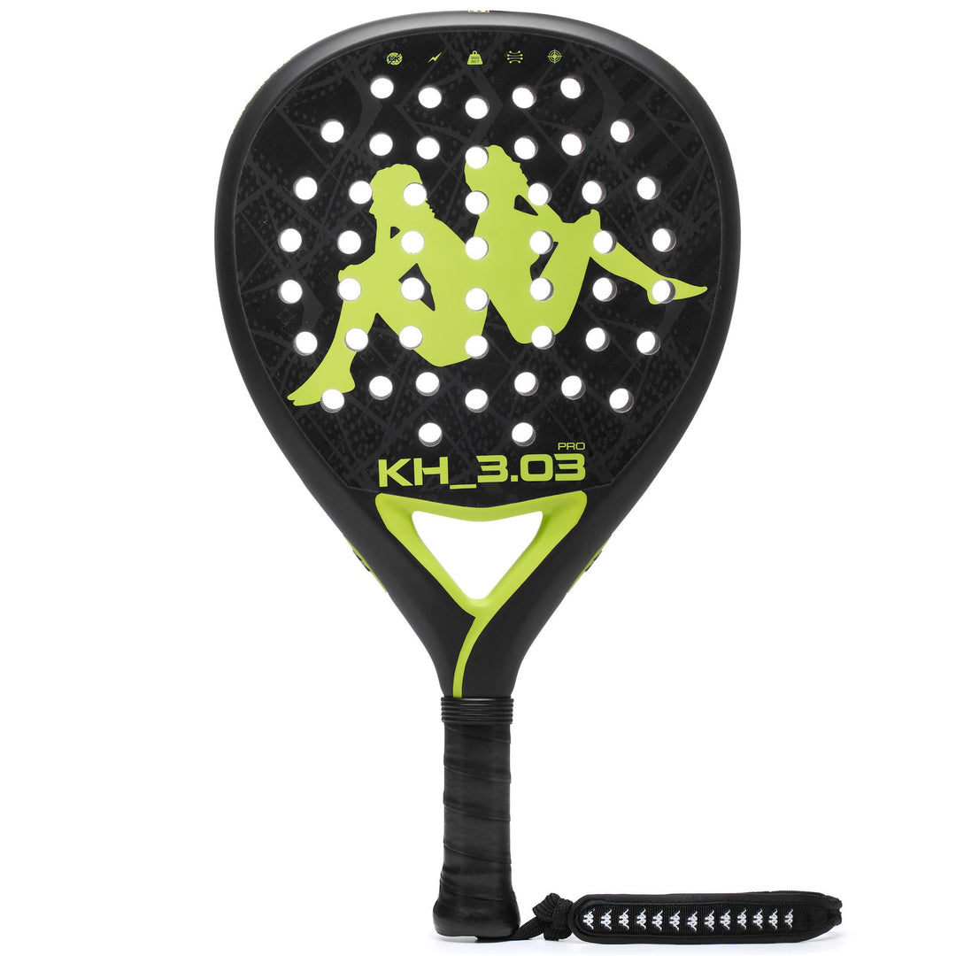 Pala de pádel unisex verde y negra con construcción de fibra de carbono 01