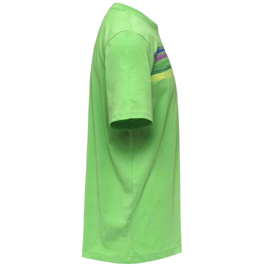 Camiseta de algodón verde para hombre con estampado de logotipo main