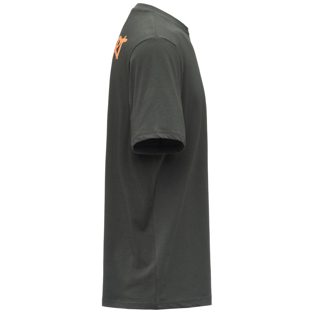 T-shirt grafica in cotone verde da uomo con tasca main