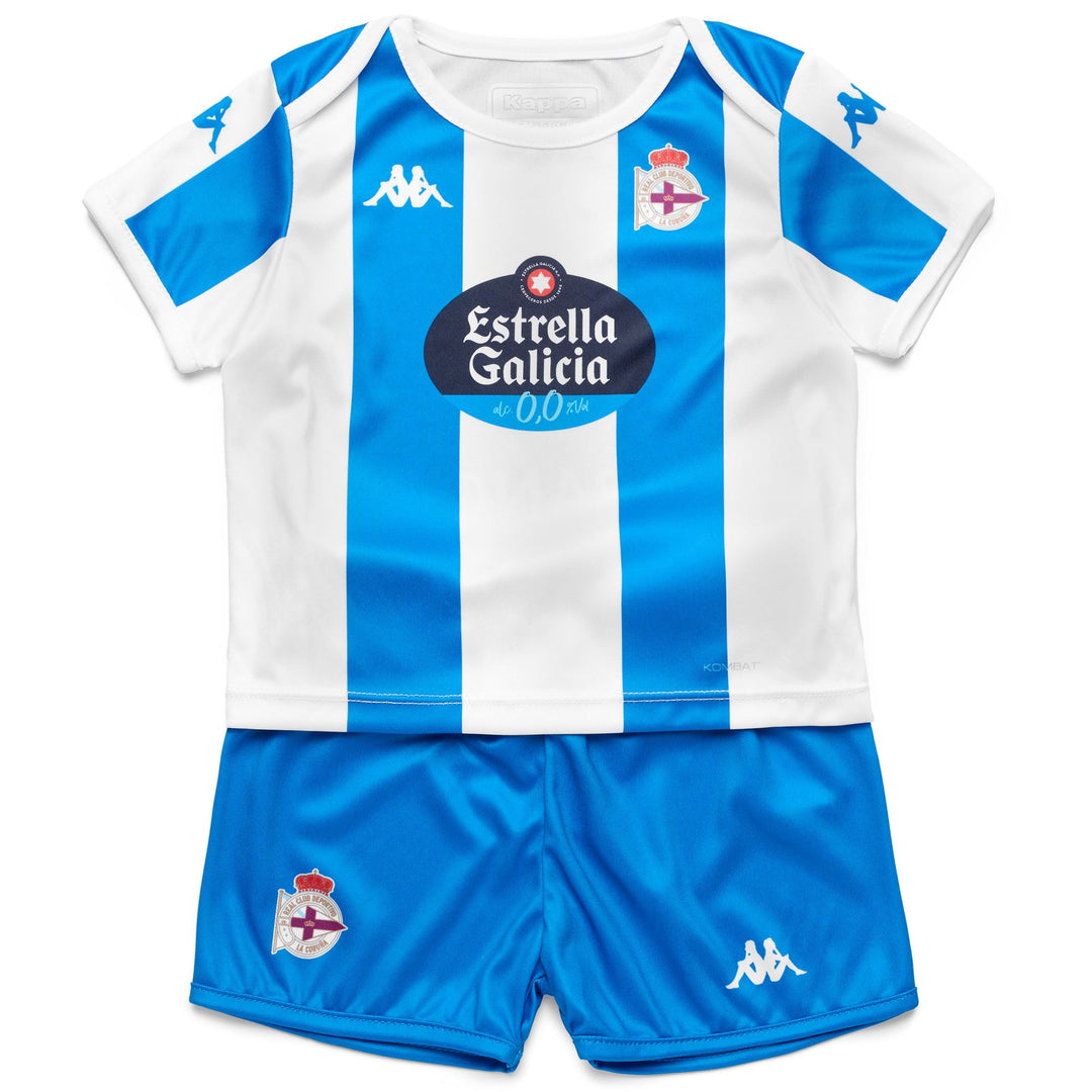 Blue white Unisex Kid's Sports T-Shirt and Shorts Set 01