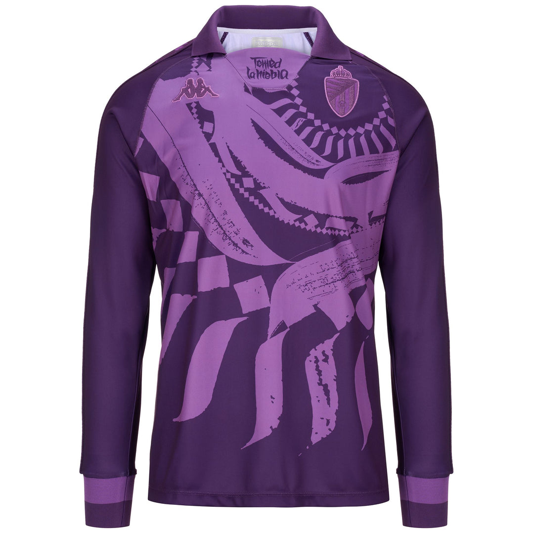 Maglia da calcio da uomo viola del Real Valladolid, vestibilità slim, in tessuto interlock. 01