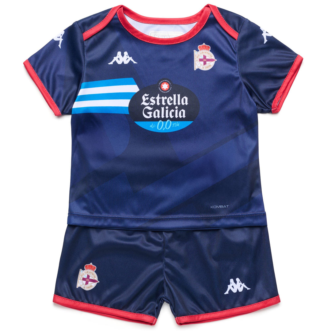Ensemble de football unisexe RC Deportivo de La Coruña pour enfant bleu en tissu interlock 01