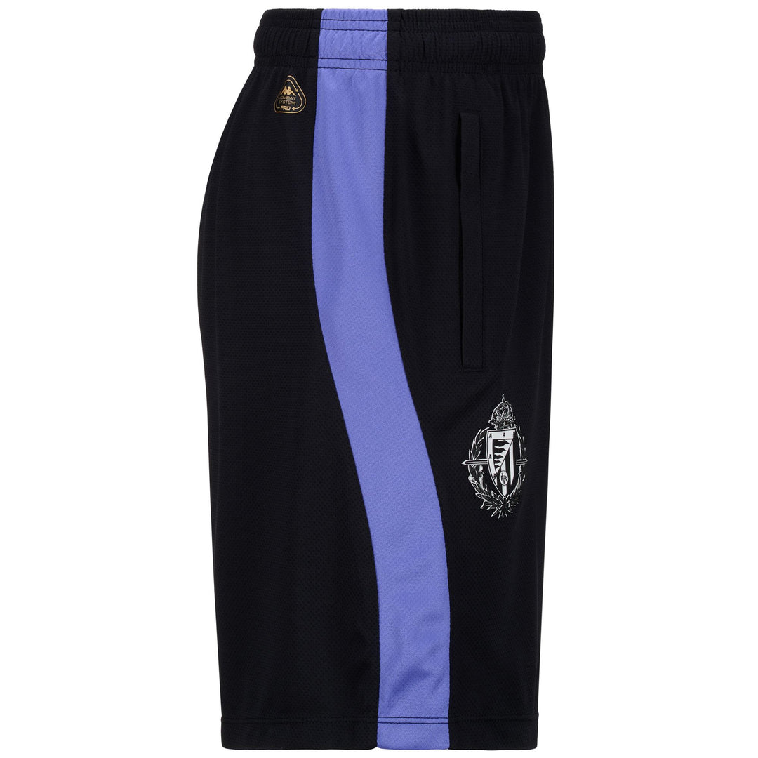 Short d'entraînement de football Real Valladolid pour homme, noir, avec poches zippées main