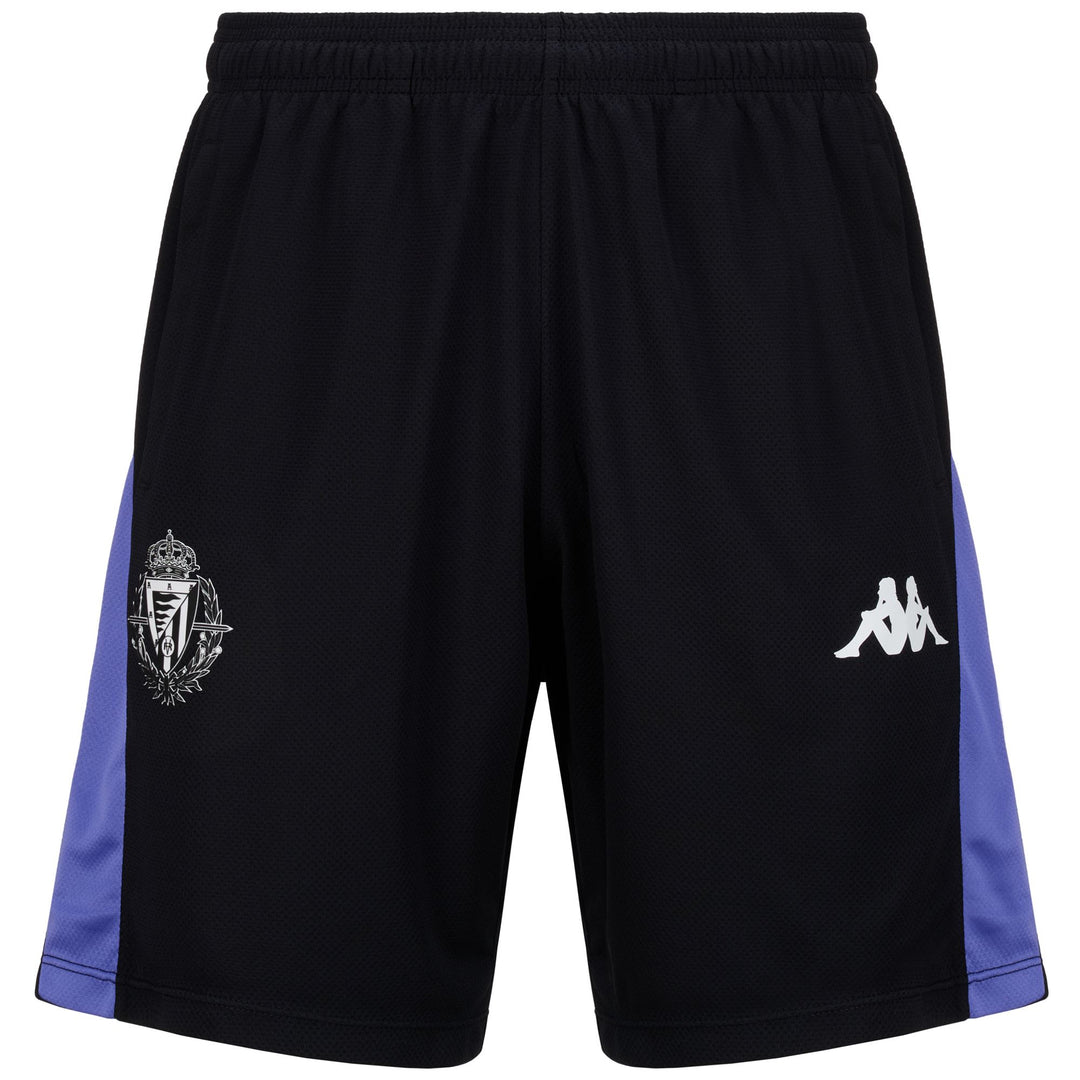 Black Men's Real Valladolid Football Training Shorts with Zipper Pockets 01