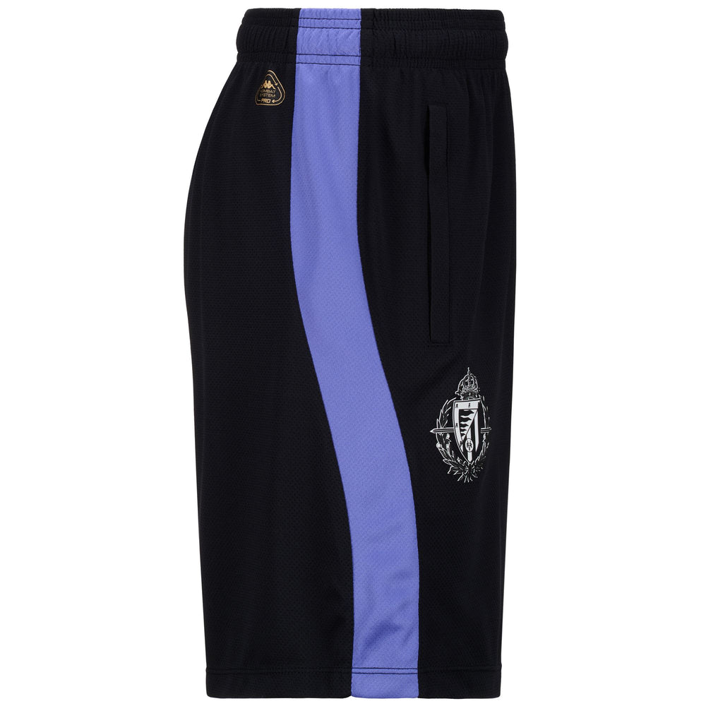 Black Men's Real Valladolid Football Training Shorts with Zipper Pockets 02