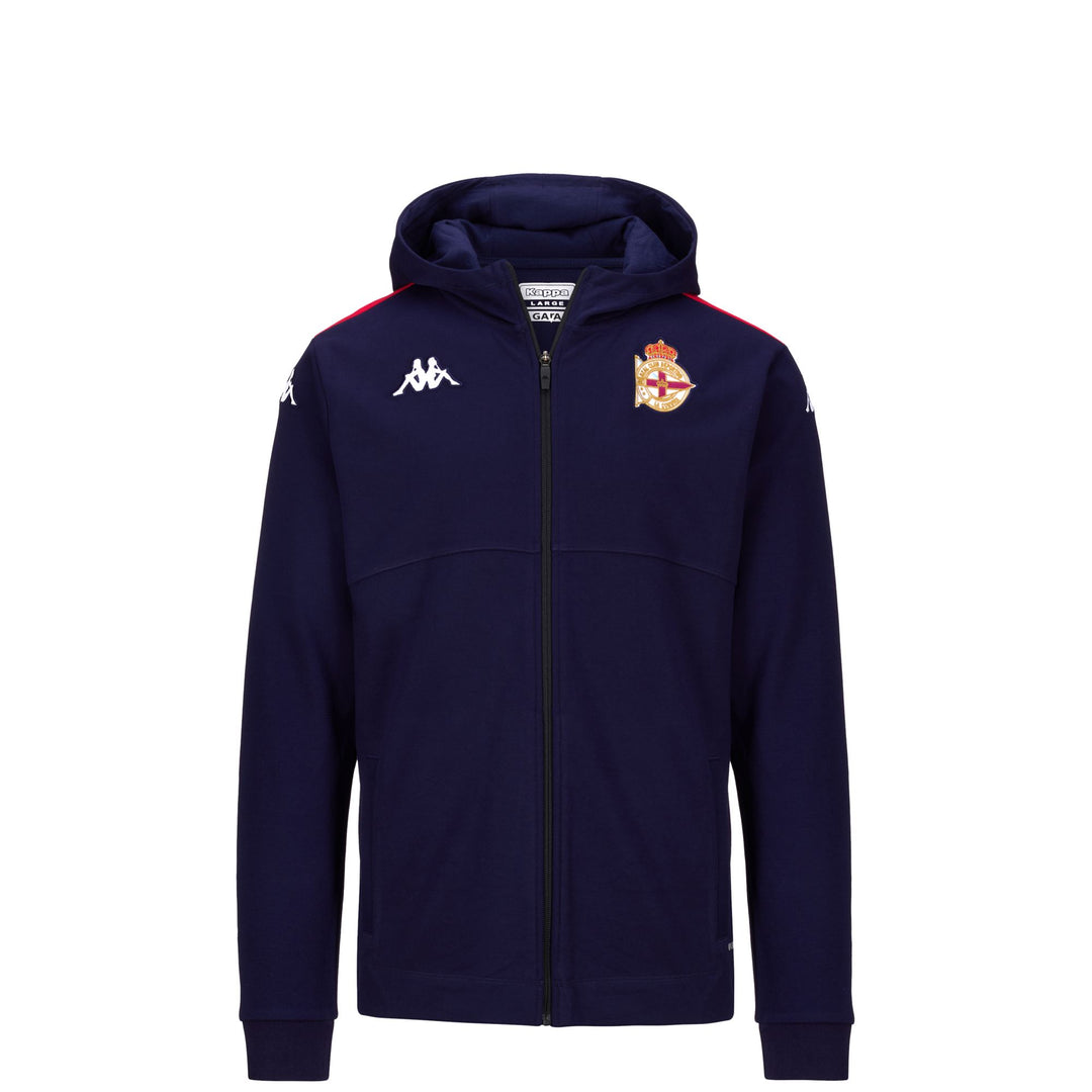 Marine Blue Men's Hooded Fleece Jacket with Slim Fit 01