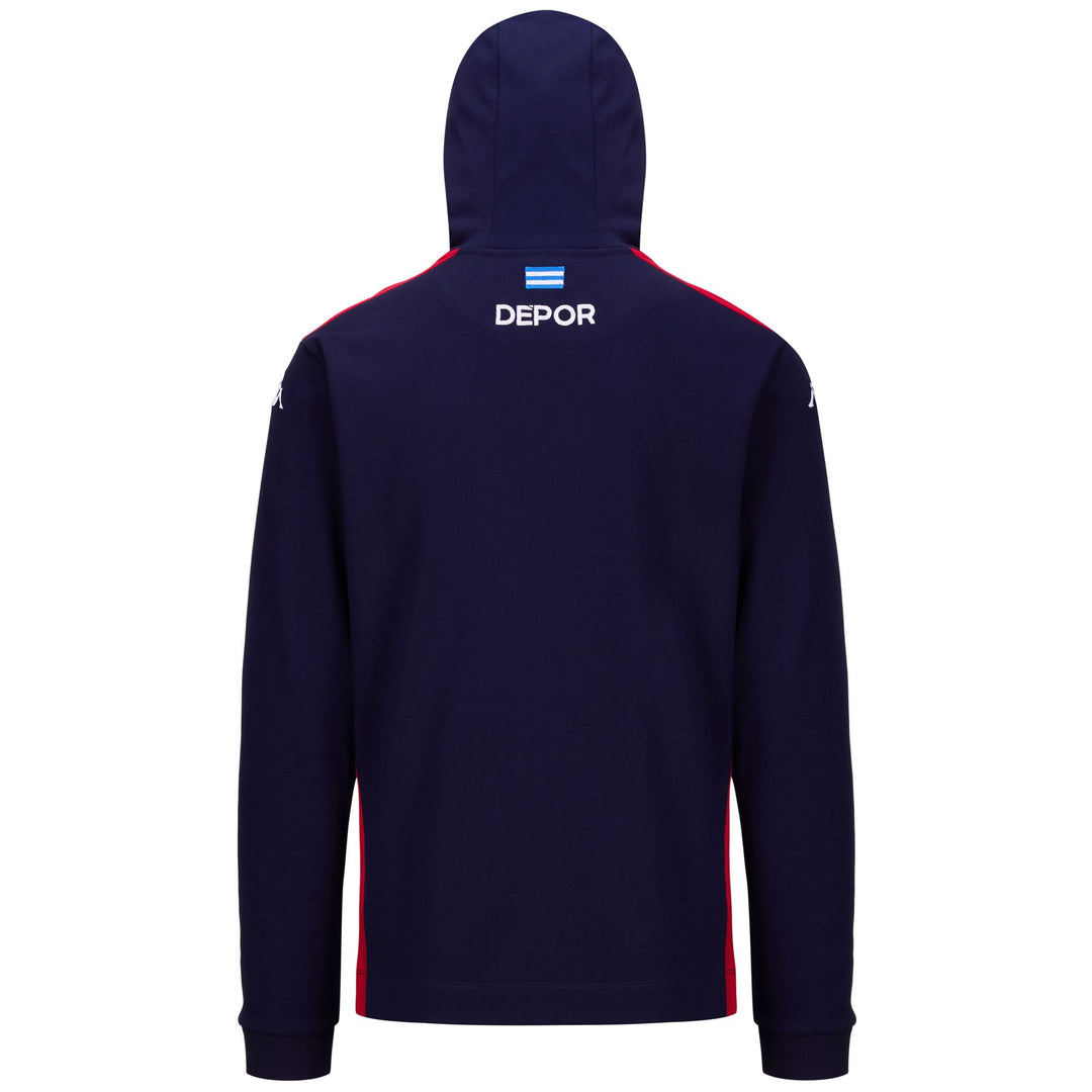 Marine Blue Men's Hooded Fleece Jacket with Slim Fit main