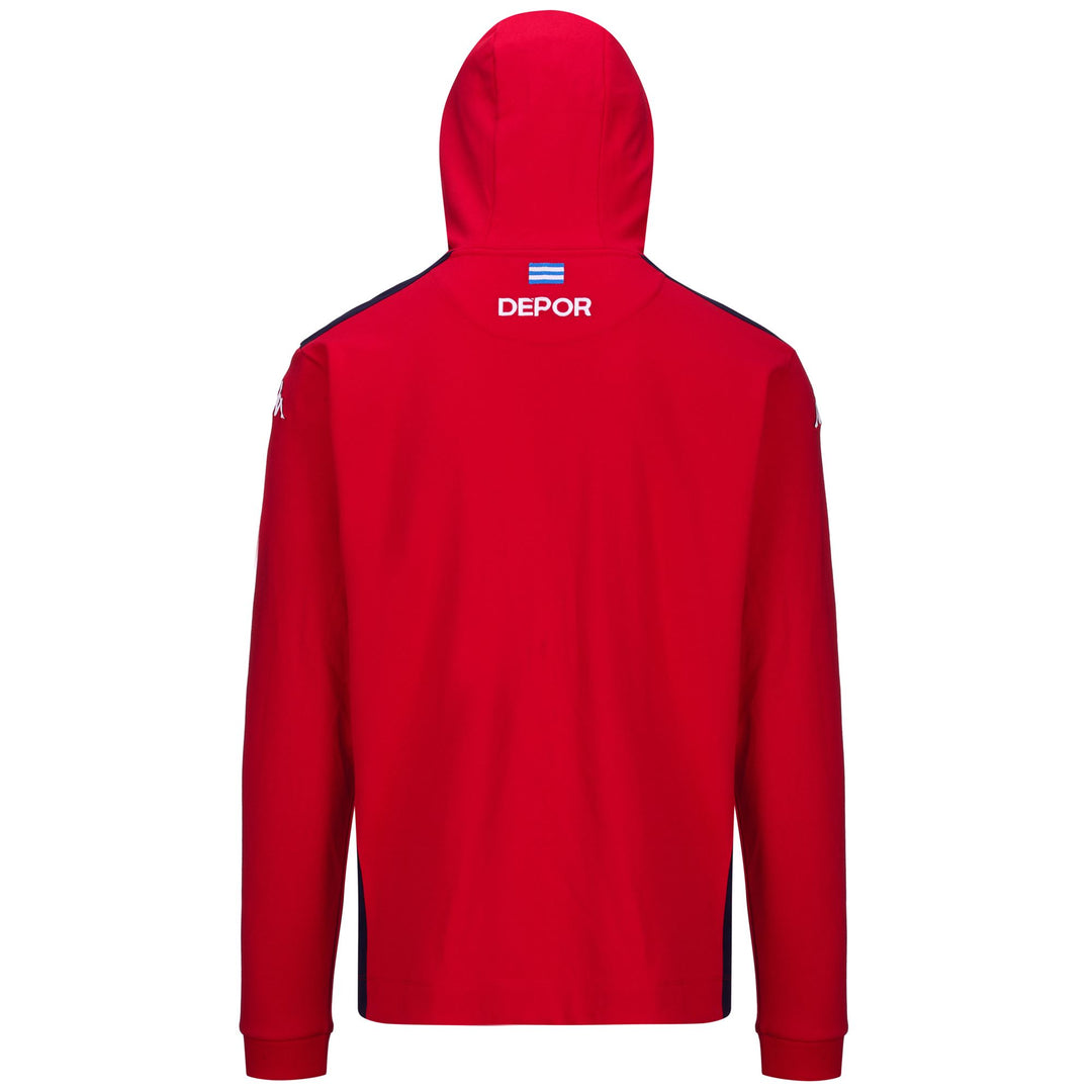 Giacca in pile rossa da uomo con cappuccio e logo della squadra 01