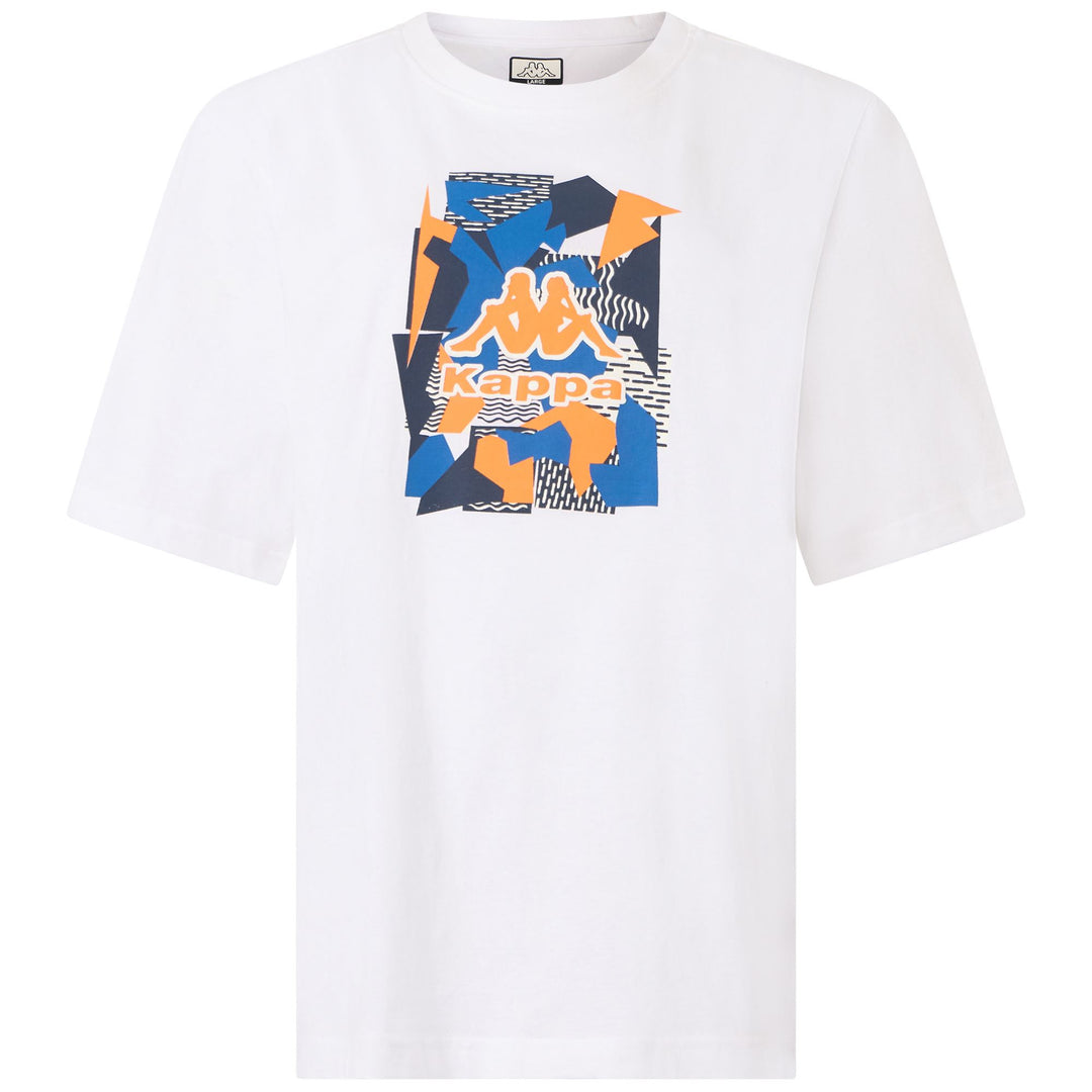 T-shirt da uomo bianca con stampa grafica e vestibilità regolare 01