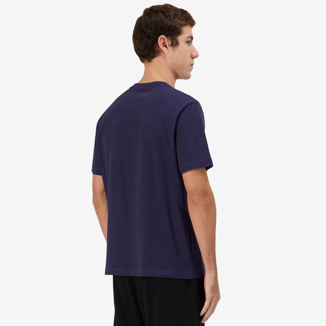 Maglietta in Cotone Stile Sportivo Uomo Blu Marino main