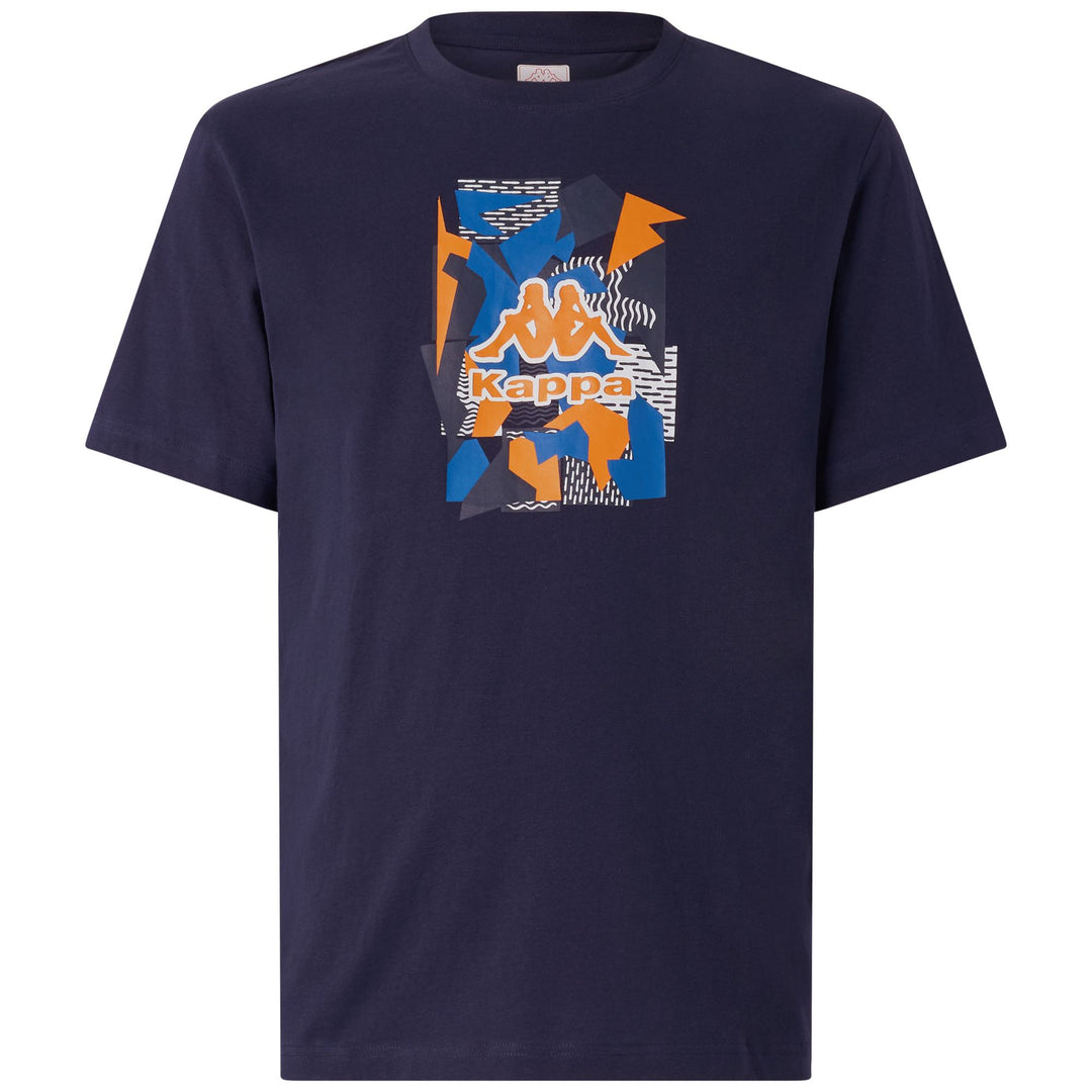 Maglietta in Cotone Stile Sportivo Uomo Blu Marino 01