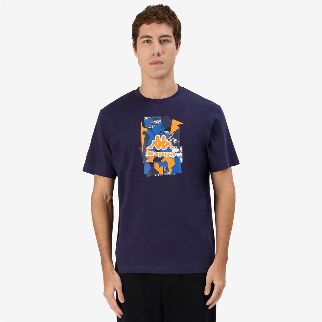 Maglietta in Cotone Stile Sportivo Uomo Blu Marino main