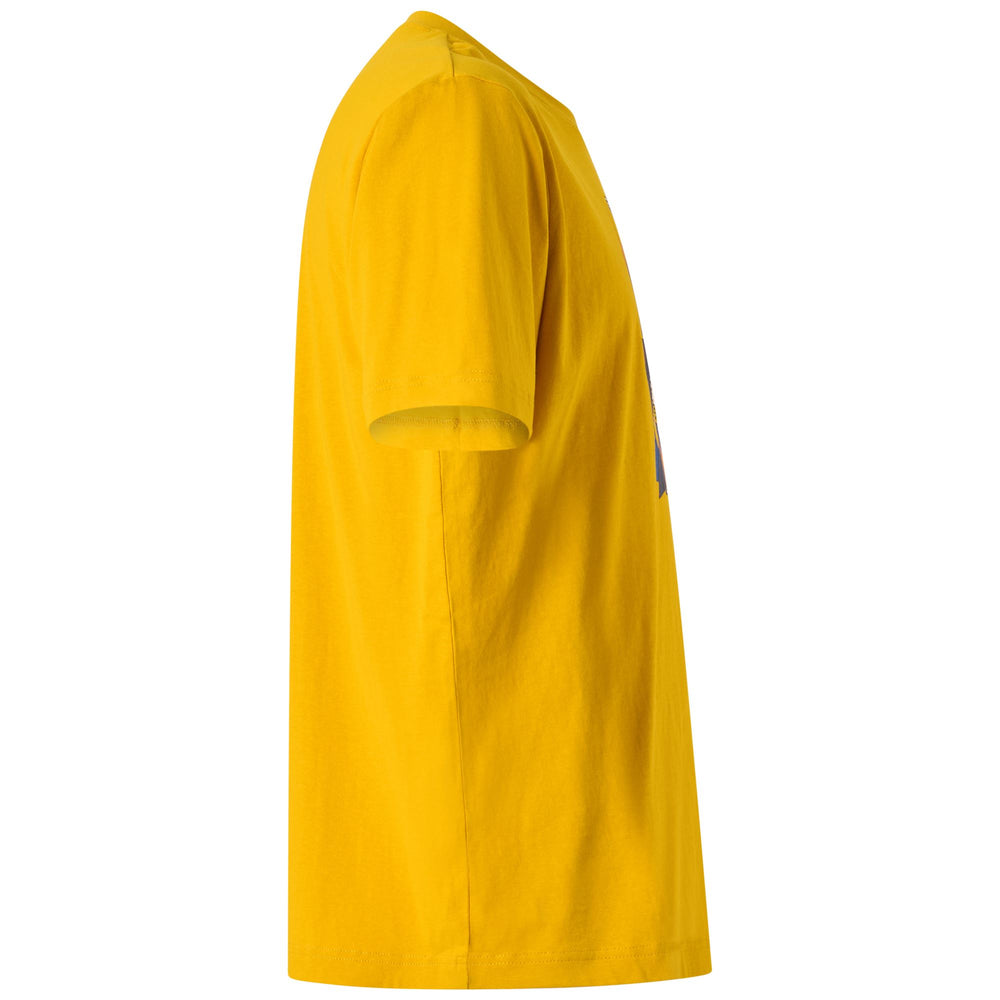 Maglietta in Cotone Giallo Oro Stile Sportivo Uomo. 02