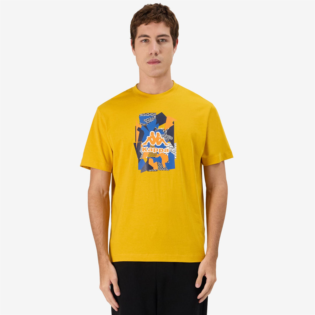 Maglietta in Cotone Giallo Oro Stile Sportivo Uomo. main