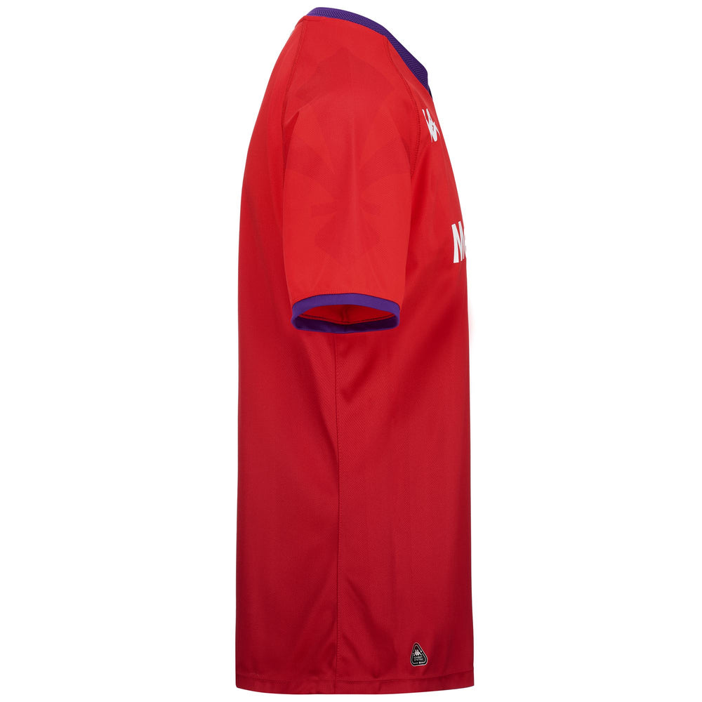 Camiseta de fútbol de poliéster reciclado para hombre, color rojo violeta 02