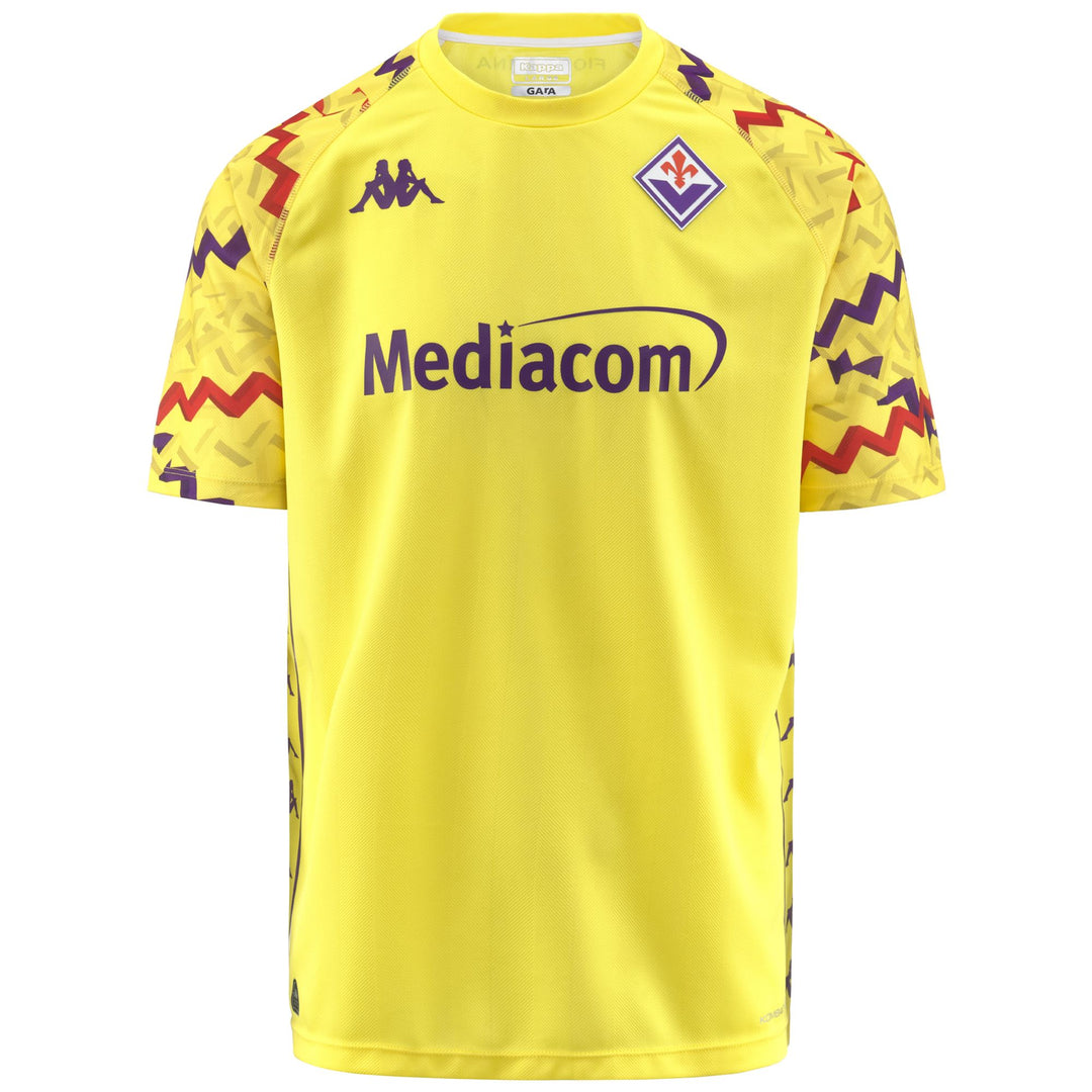 Maillot de gardien de but de football ACF Fiorentina pour homme, jaune, en tissu jacquard 01