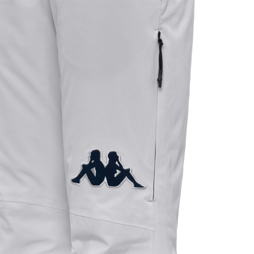 Pantalon de ski imperméable gris pour femme, coupe slim, avec ouvertures de ventilation main