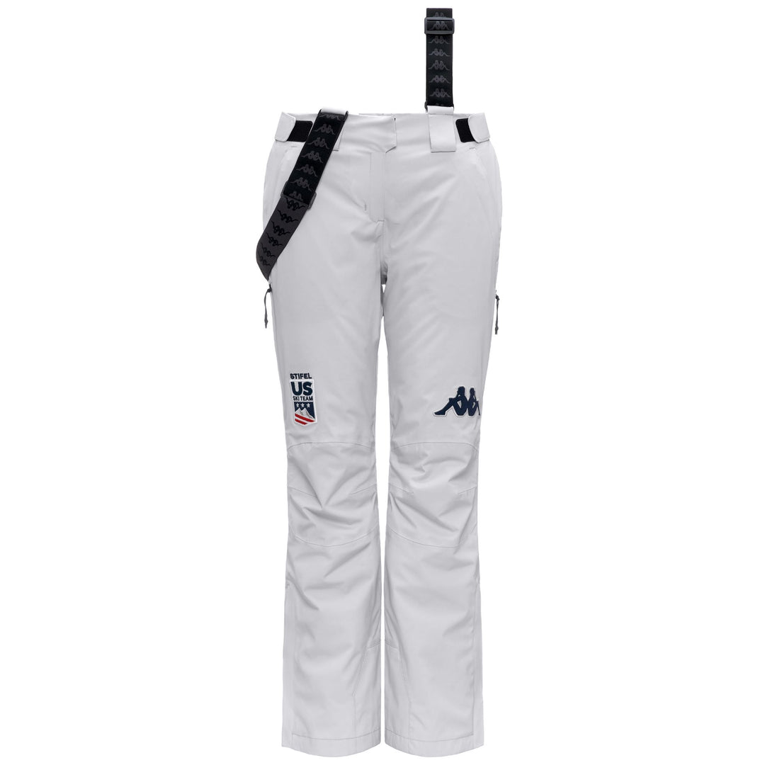 Pantalon de ski imperméable gris pour femme, coupe slim, avec ouvertures de ventilation main