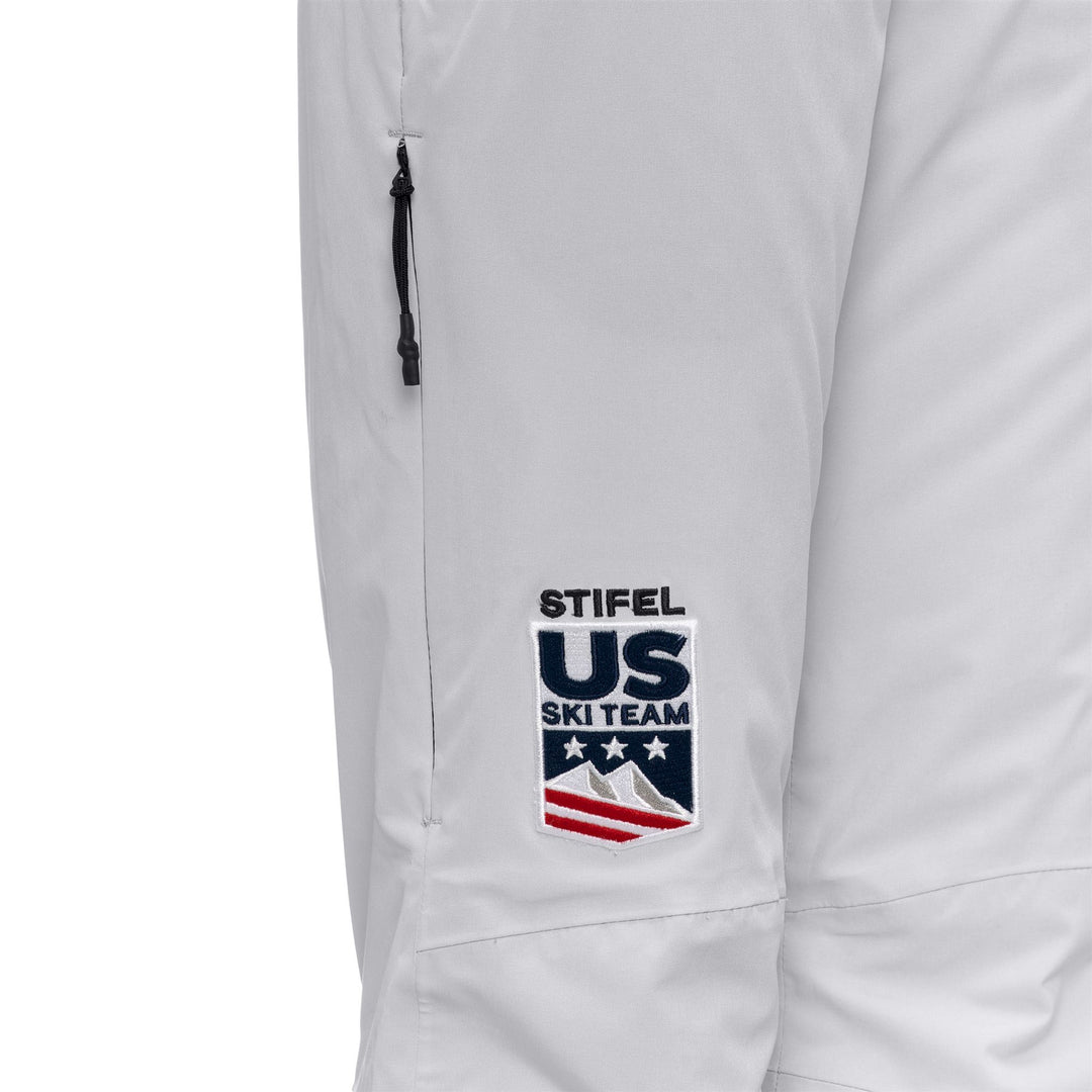 Pantalon de ski imperméable gris pour femme, coupe slim, avec ouvertures de ventilation main