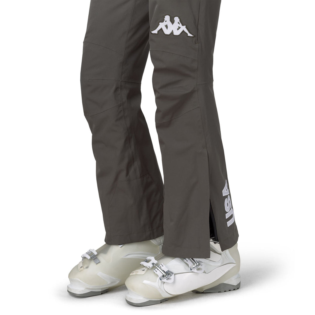 Pantalon de ski rembourré pour femme, coupe slim, vert, avec protection imperméable main