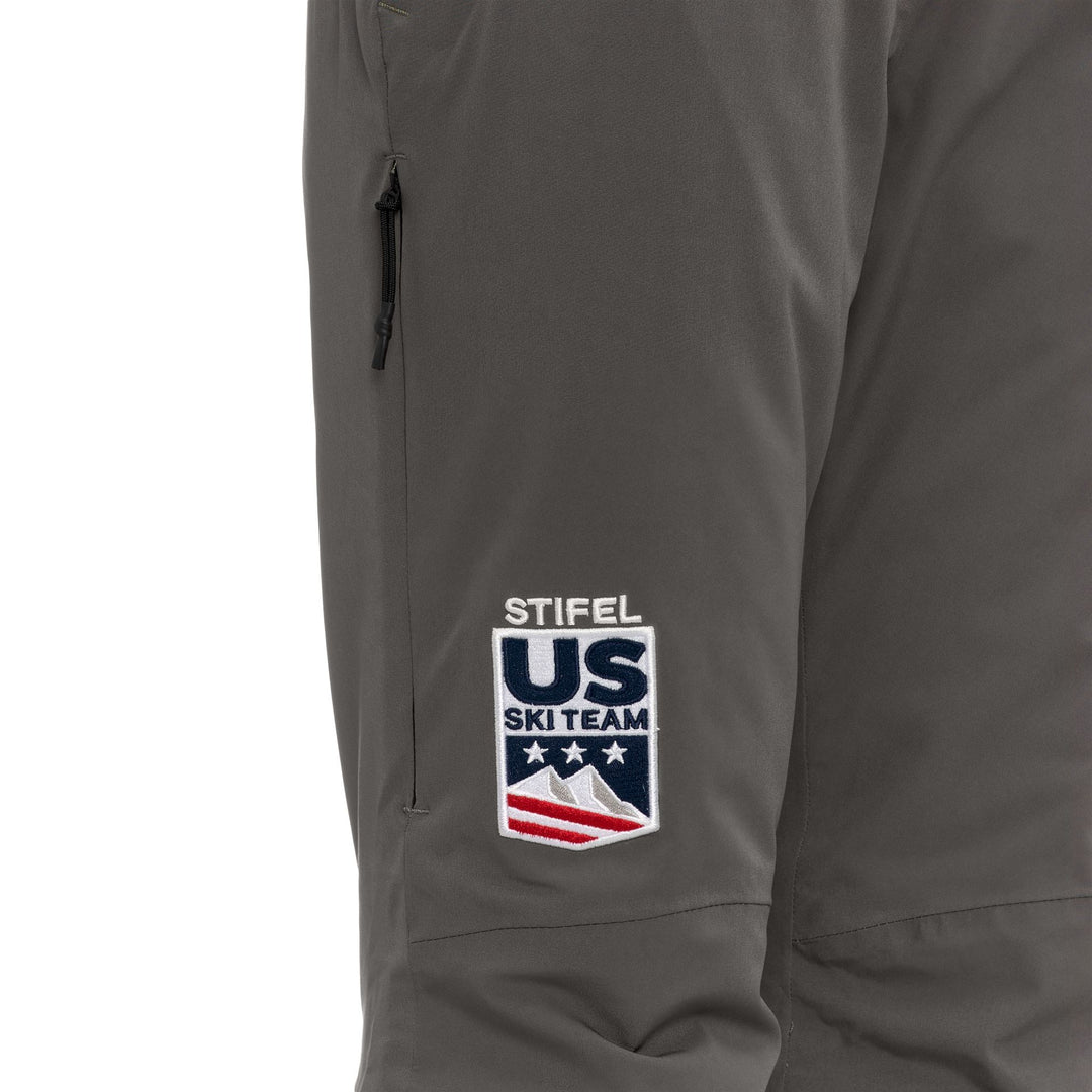Pantalon de ski rembourré pour femme, coupe slim, vert, avec protection imperméable main
