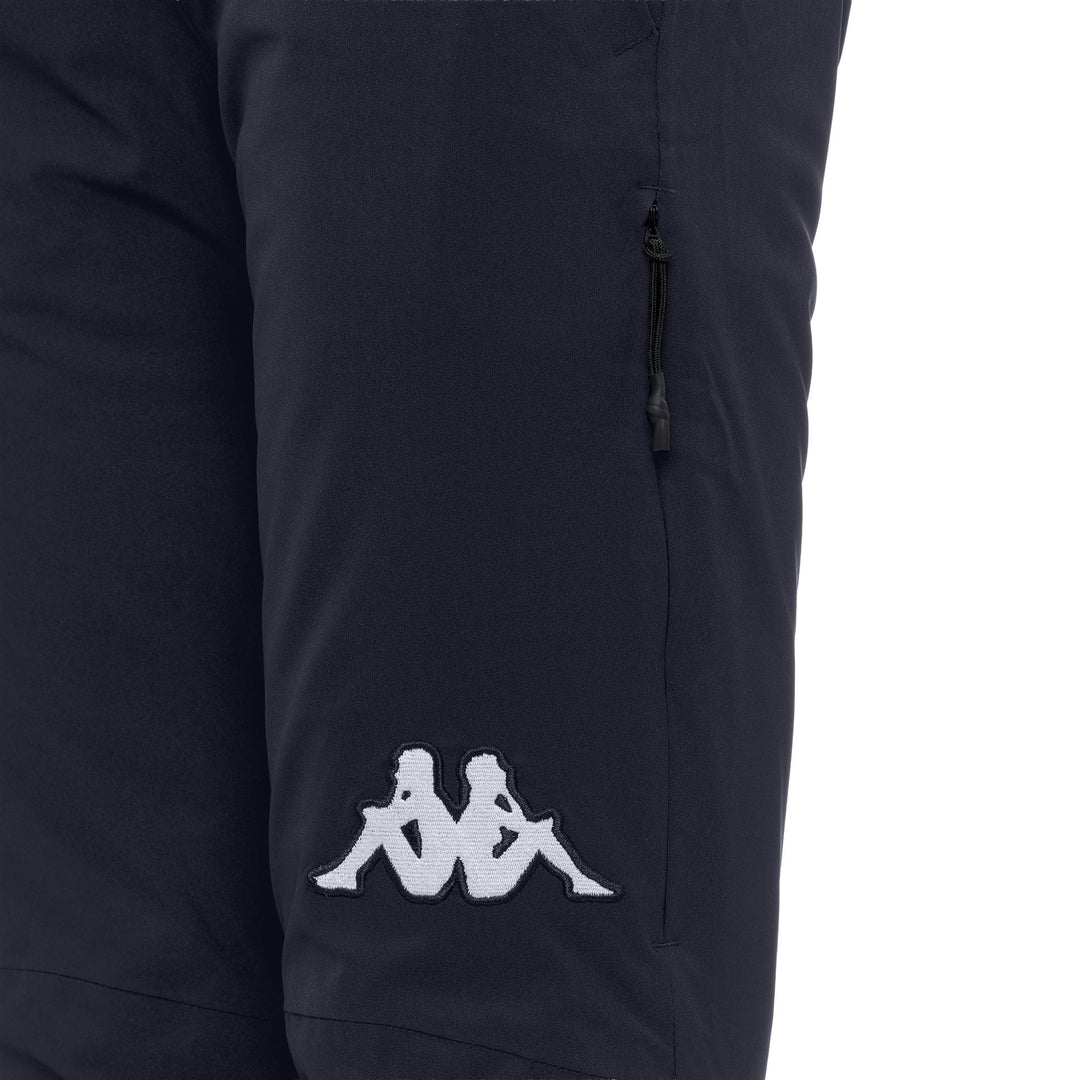 Pantalon de ski rembourré bleu pour femme, coupe slim, avec protection imperméable main