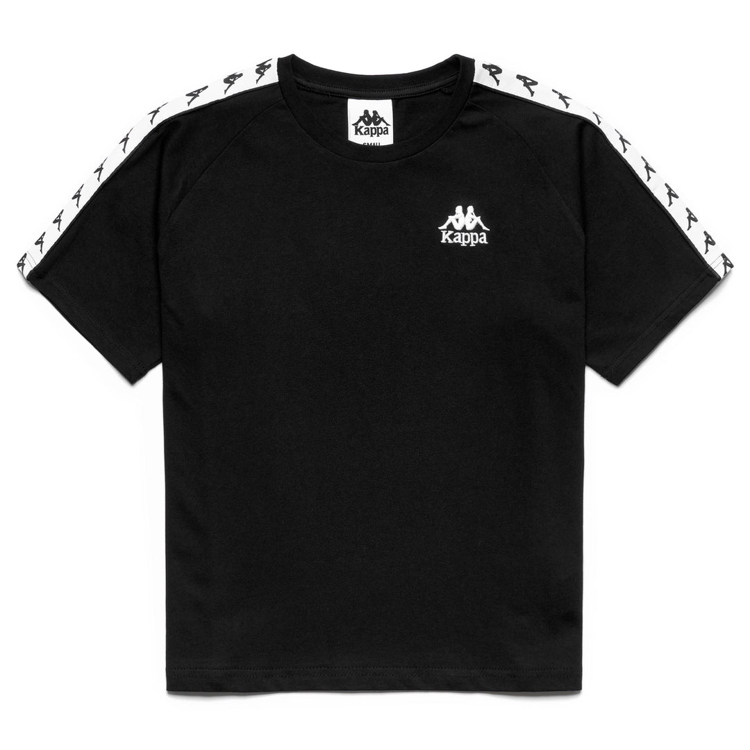 Black Women's Sportswear Regular Fit T-Shirt with Jacquard Sleeves 01