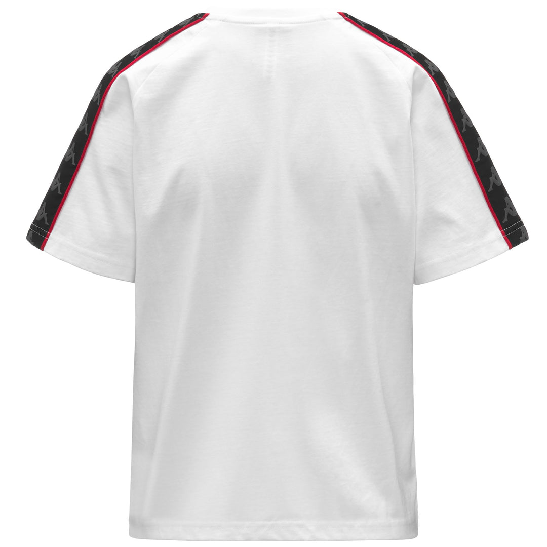 White Women's T-Shirt with Racing Stripes and Embroidered Logo main