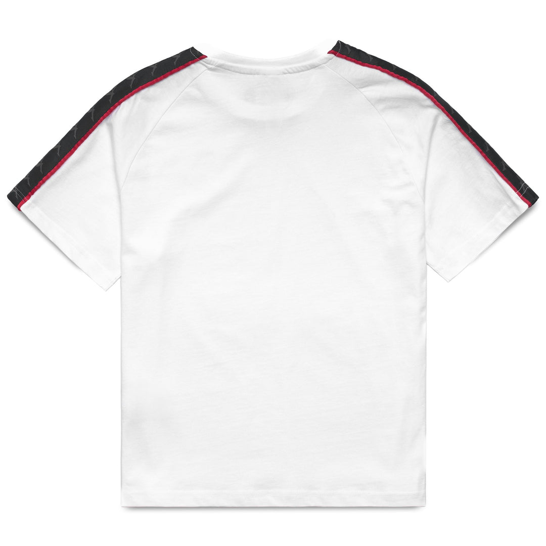White Women's T-Shirt with Racing Stripes and Embroidered Logo main