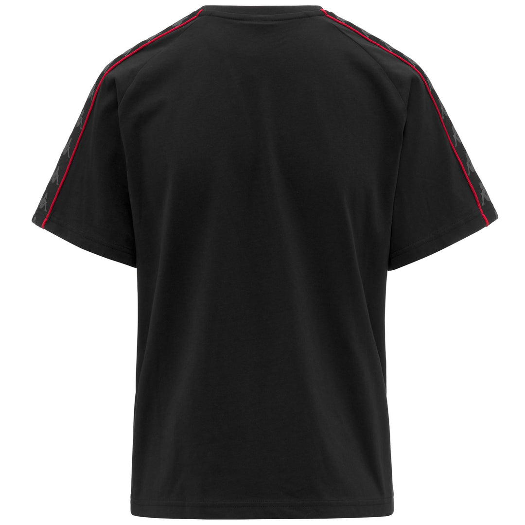 Black red Women's T-Shirt with Logo and Piping main