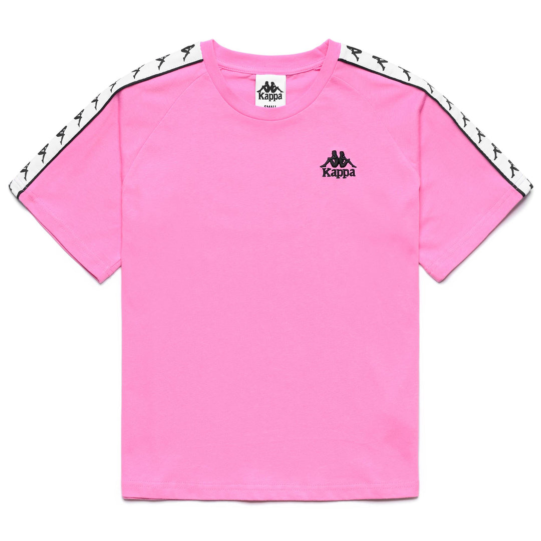T-shirt de sport rose pour femme, coupe classique, avec passepoil jacquard 01