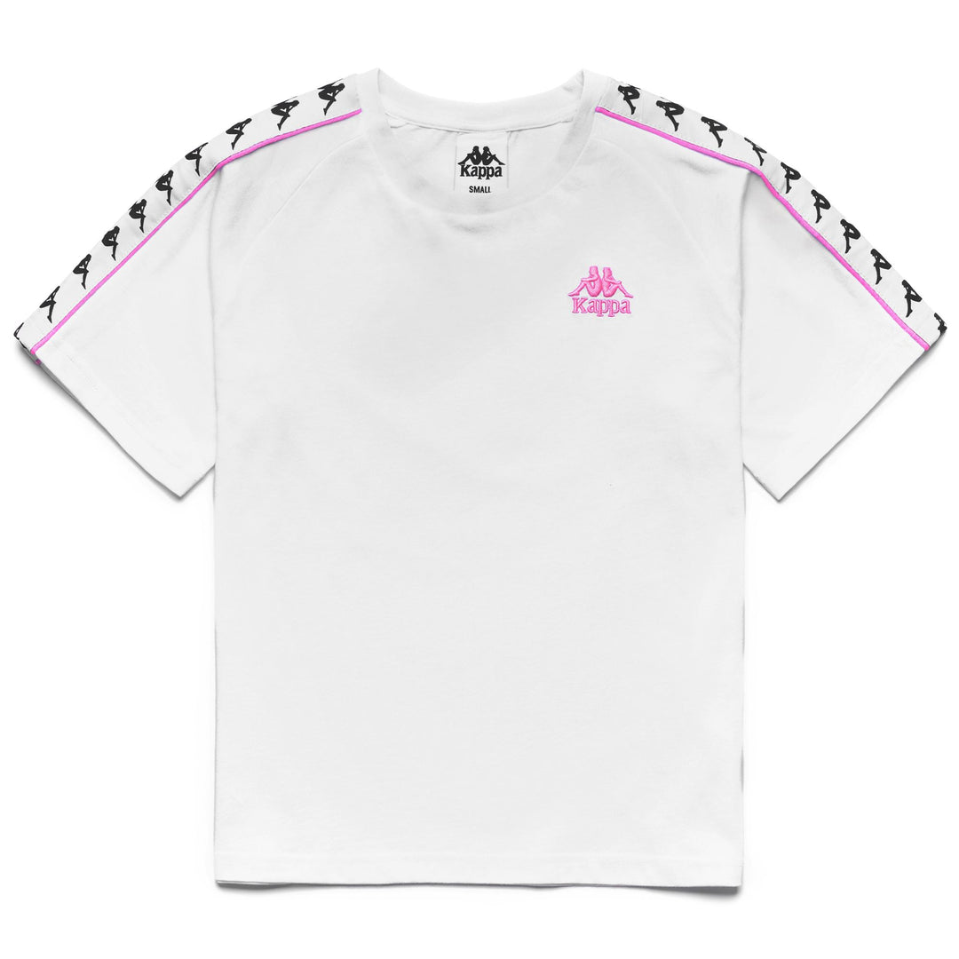 T-shirt de sport blanc et rose pour femme, coupe classique 01