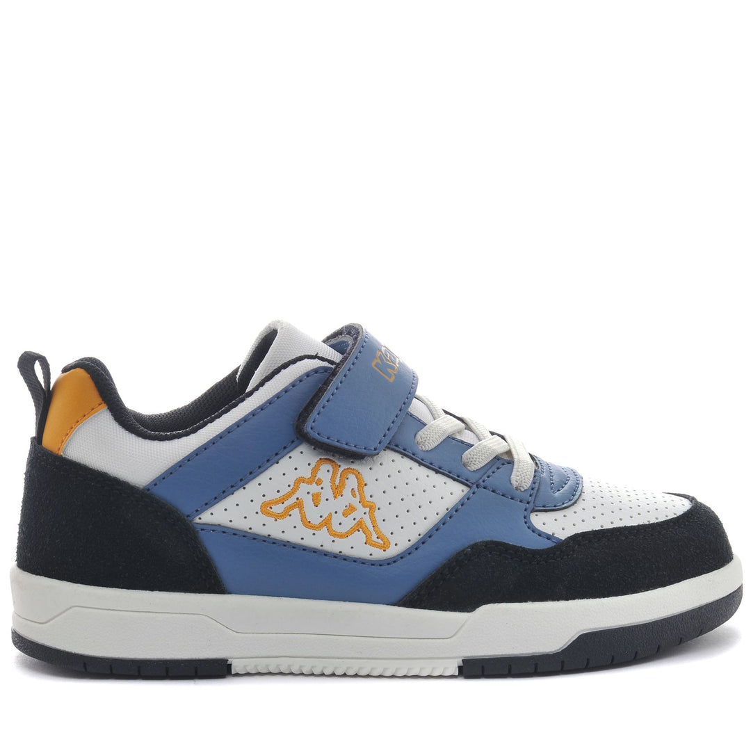 Sneakers basse unisex bianche e blu per bambini main