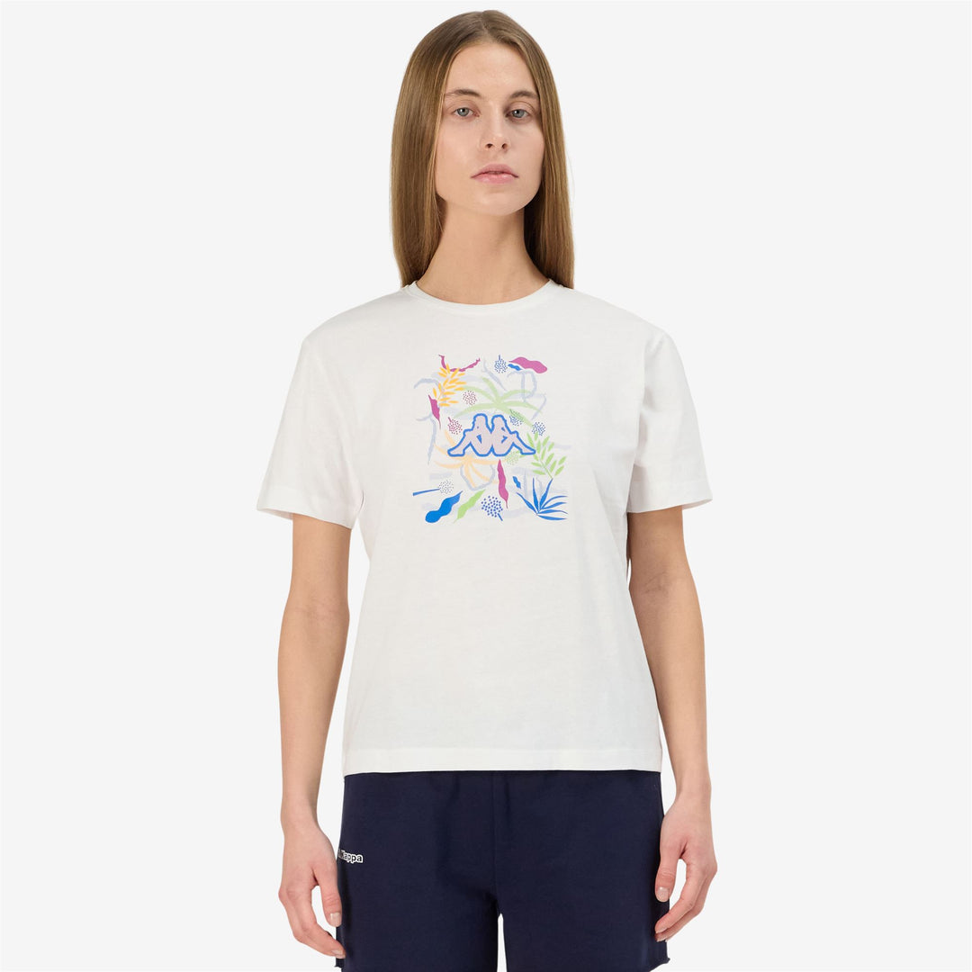 T-Shirt Sportiva Donna Grigia Bianca con Stampa Grafica main