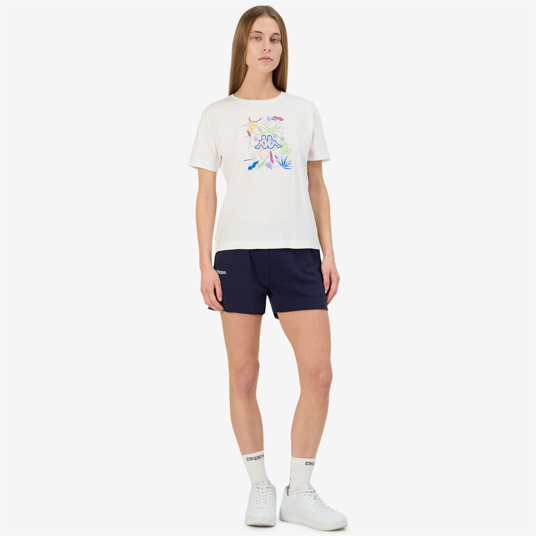 T-Shirt Sportiva Donna Grigia Bianca con Stampa Grafica 01