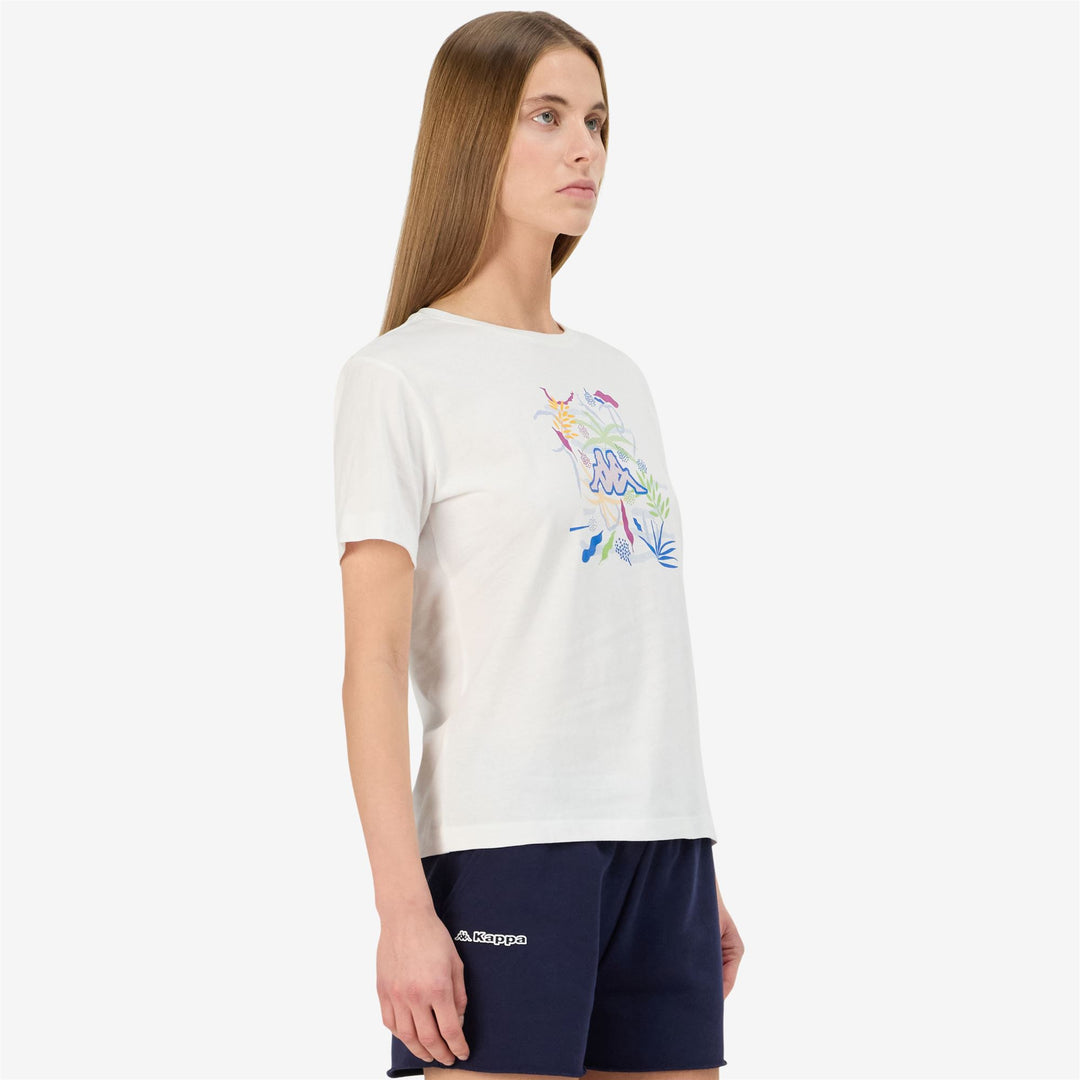 T-Shirt Sportiva Donna Grigia Bianca con Stampa Grafica main