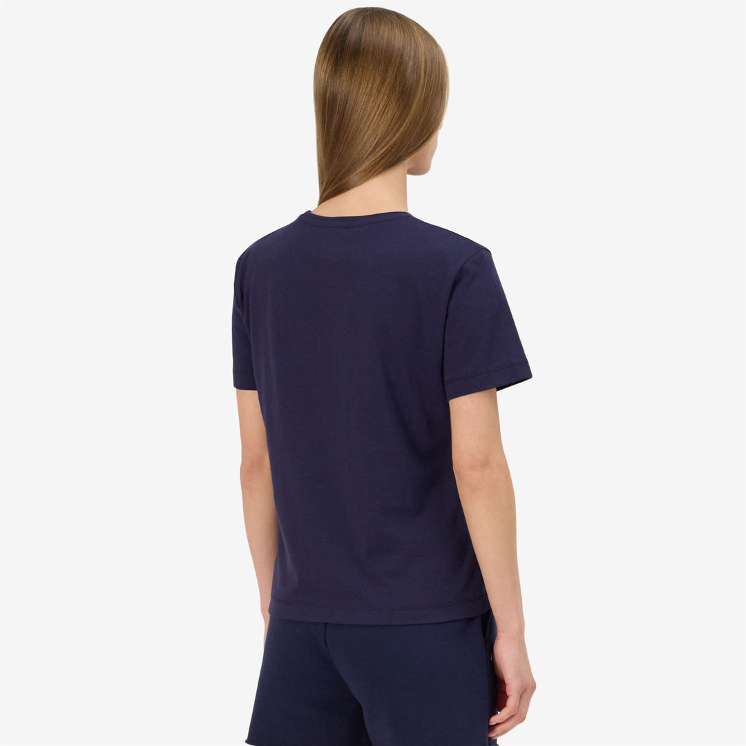 T-Shirt Sportiva Donna Blu Marino con Stampa Grafica main