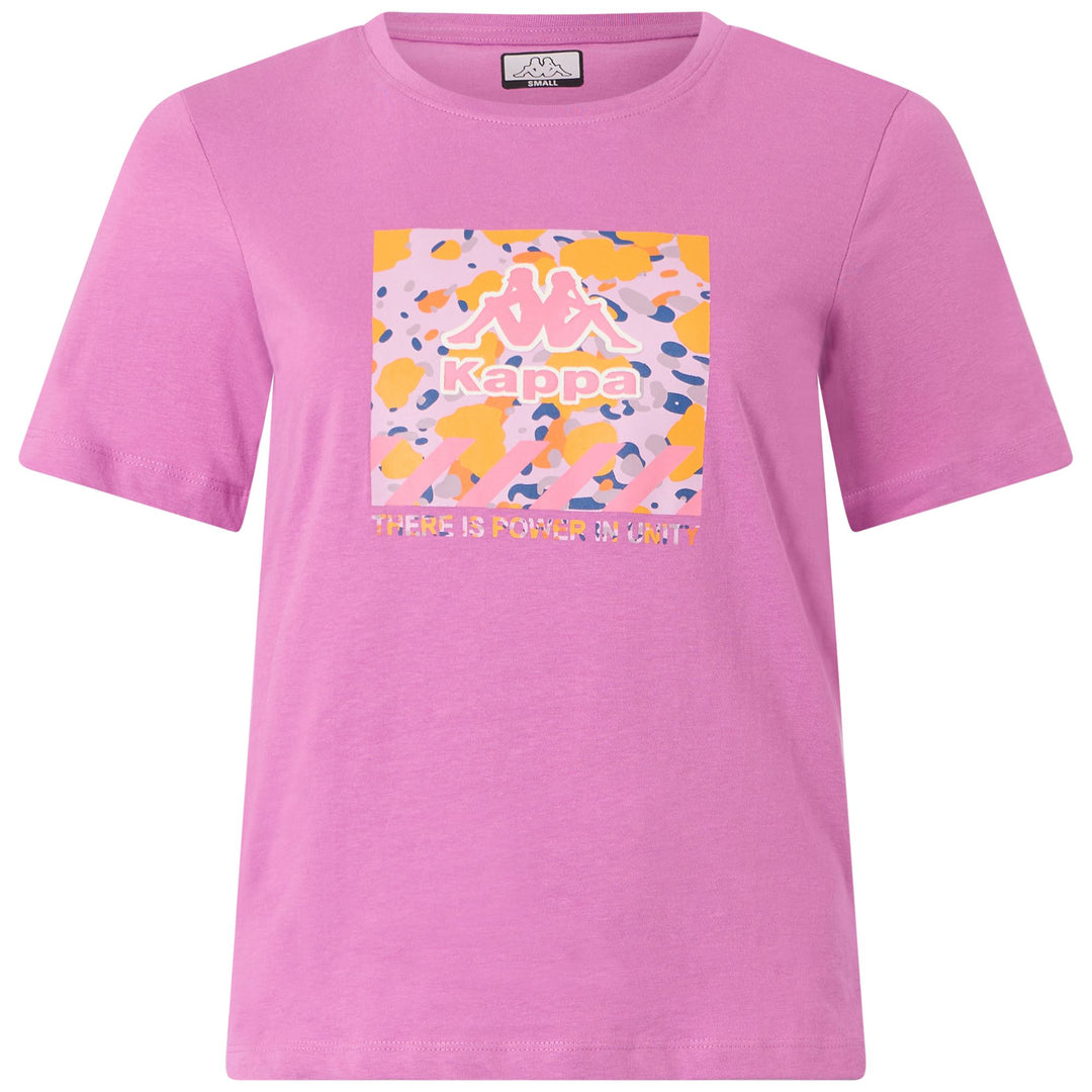 T-Shirt Sportiva Donna con Stampa Grafica Rosso Viola 01