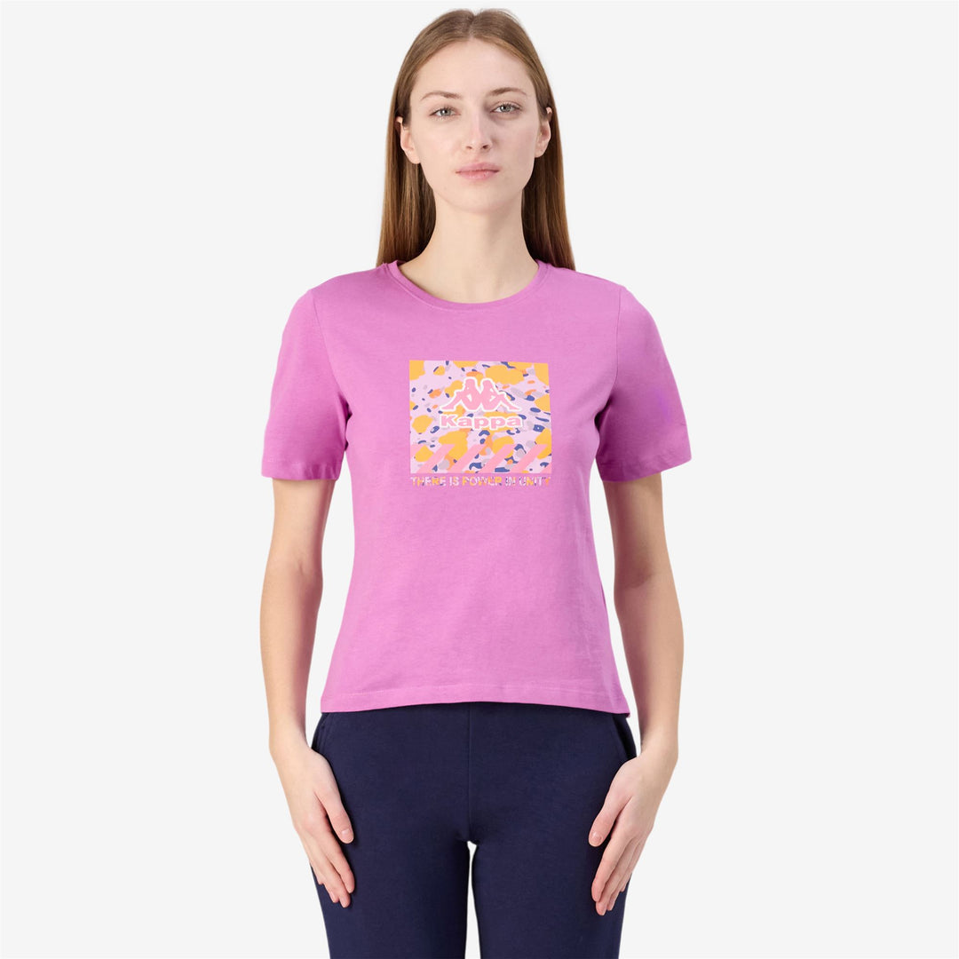 T-Shirt Sportiva Donna con Stampa Grafica Rosso Viola main