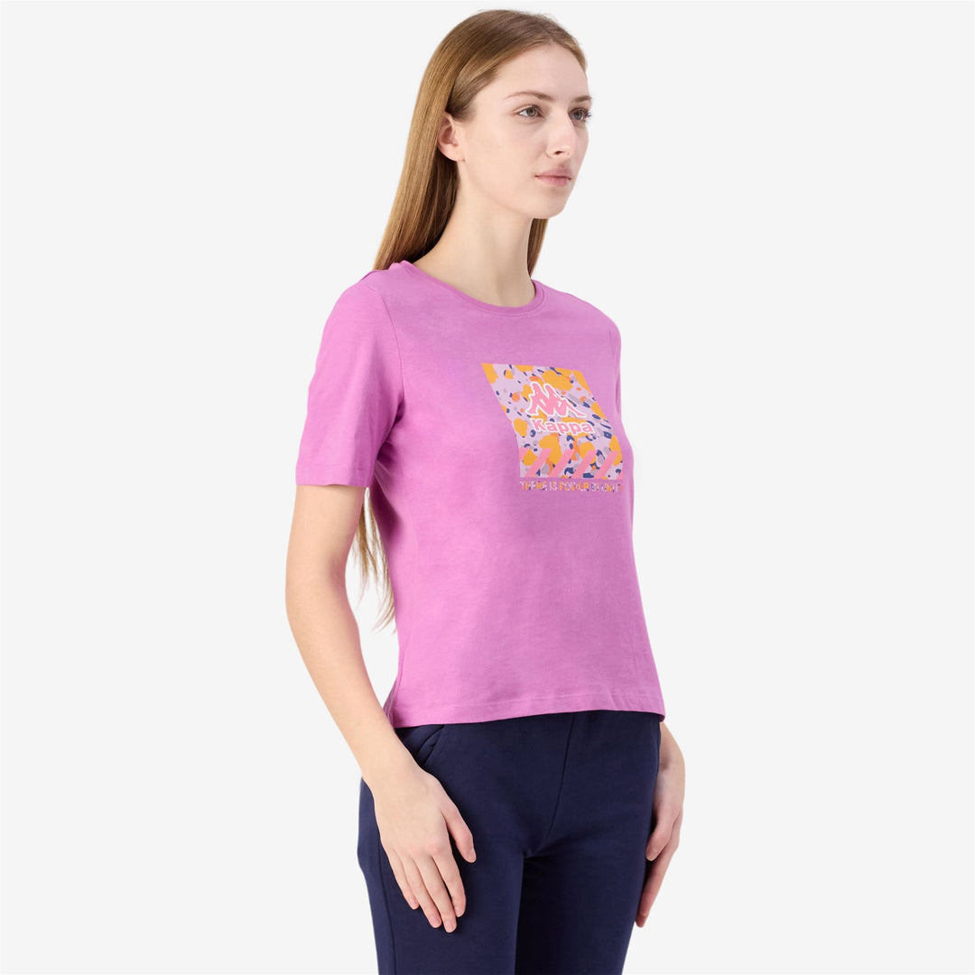 T-Shirt Sportiva Donna con Stampa Grafica Rosso Viola main