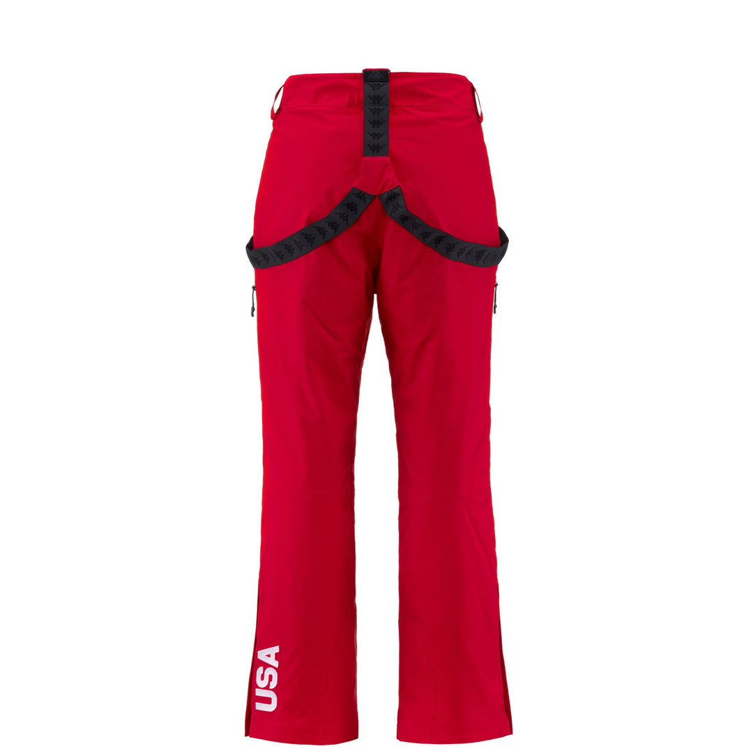Pantalon de ski rembourré rouge pour homme, coupe classique, avec protection imperméable main