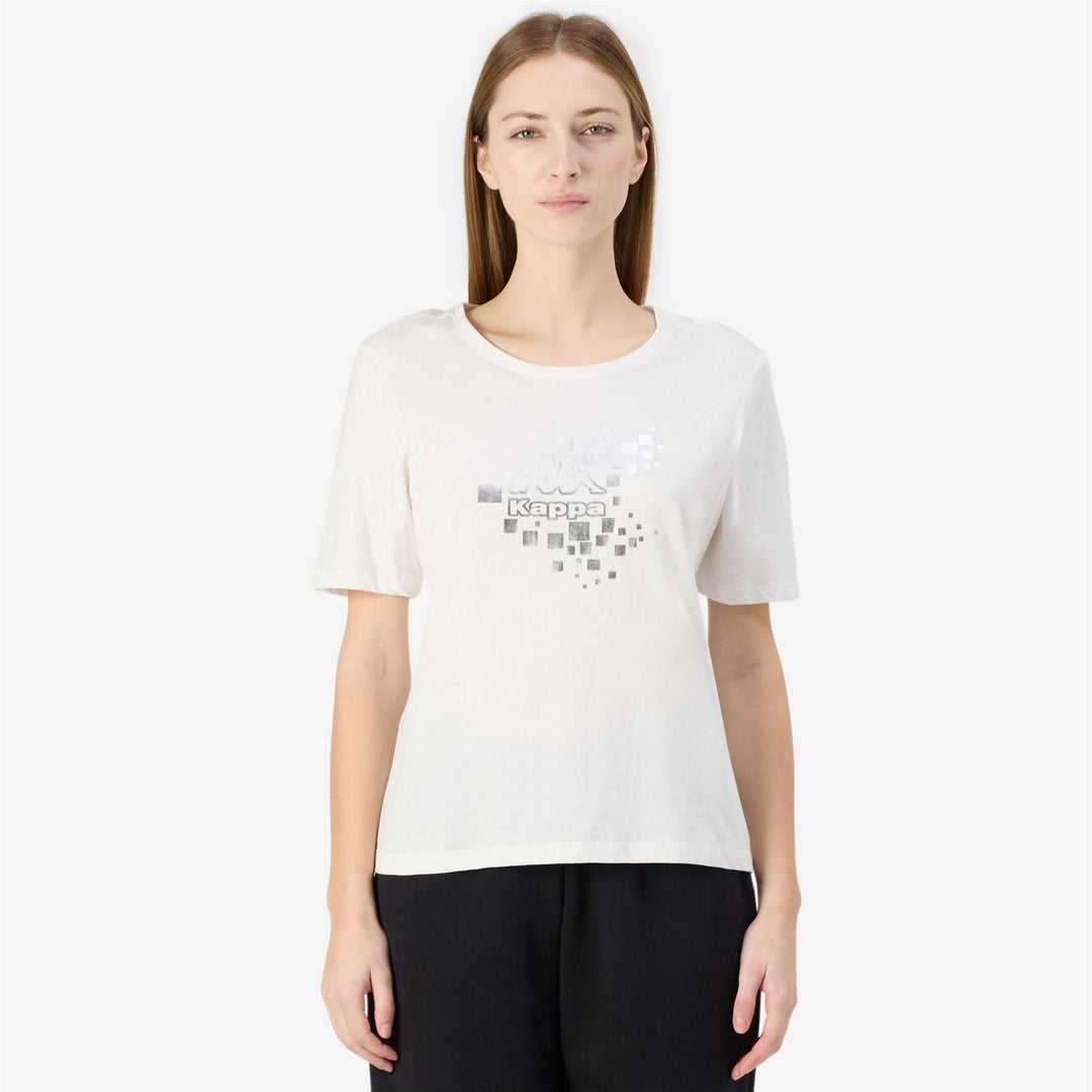 Grey White Women's Sportstyle T-Shirt with Graphic Print main